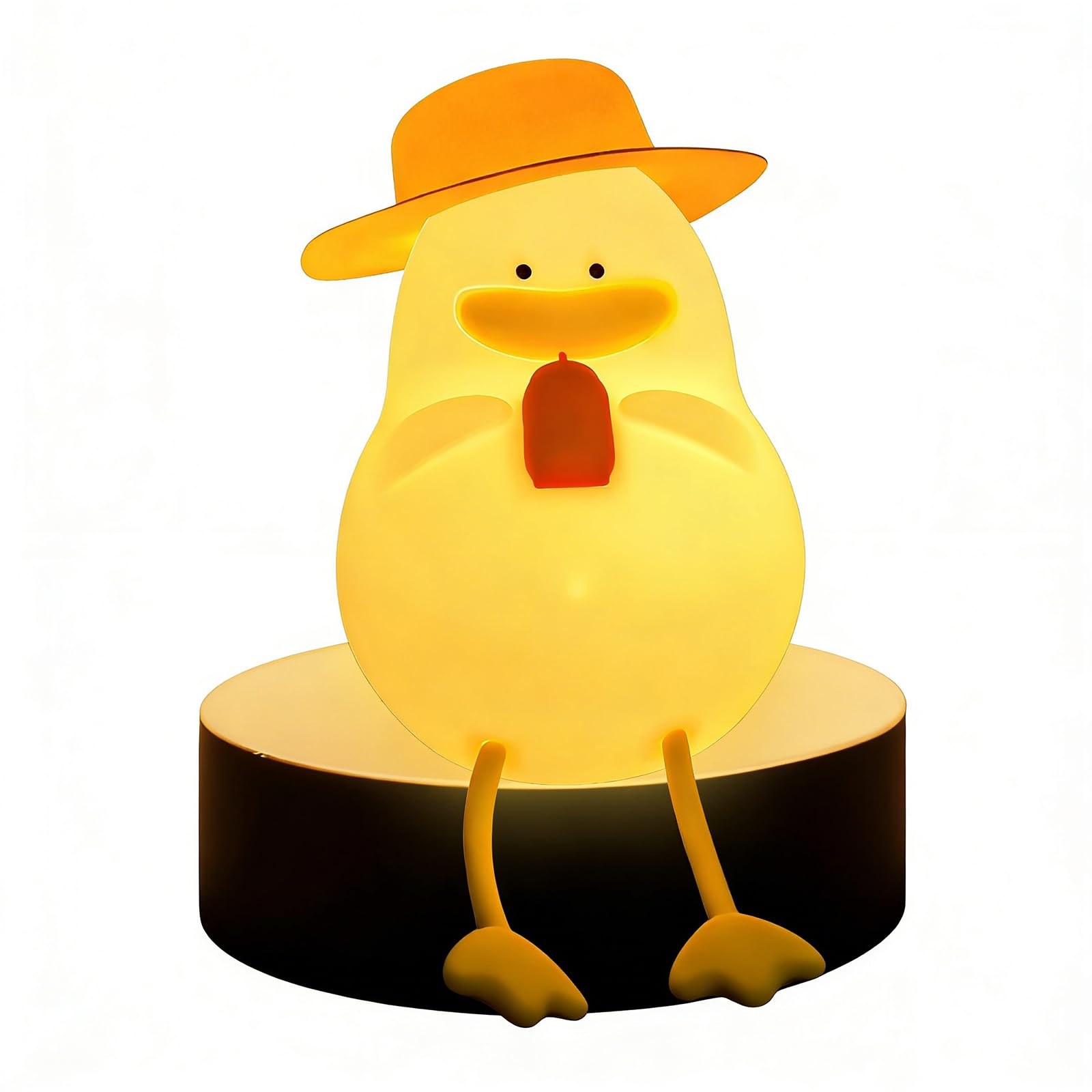 COBIKU Cute Duck Night Light - 7 Color Squishy Silicone Duck Lamp, Rechargeable Portable Tap Control Duck Light for Bedside Room
