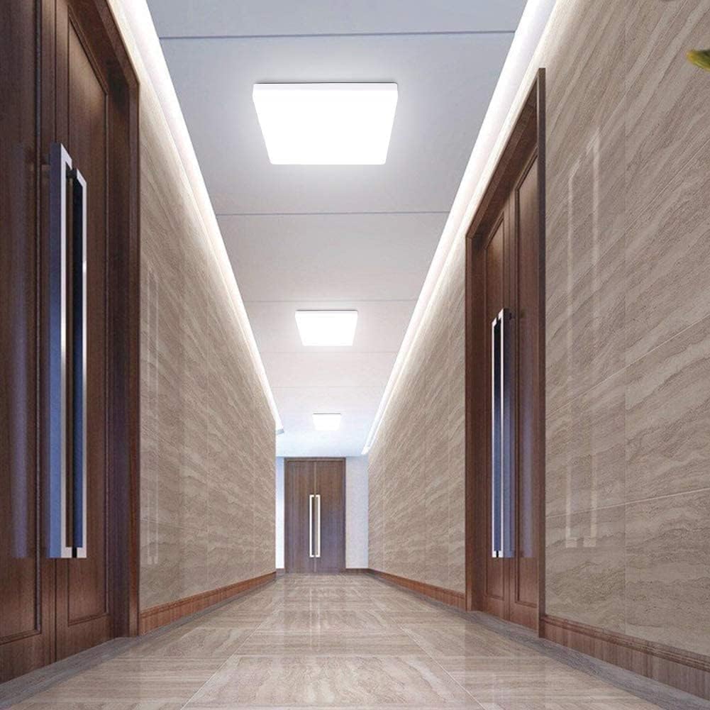 Oowolf 25W 5000K Led Flush Mount Ceiling Light Fixture Ultra Slim, 12Inch Waterproof Bathroom Square Led Ceiling Lamp Fixture Without Flicker, 85Ra+ Daylight White For Kitchen Bedroom Hallway Office