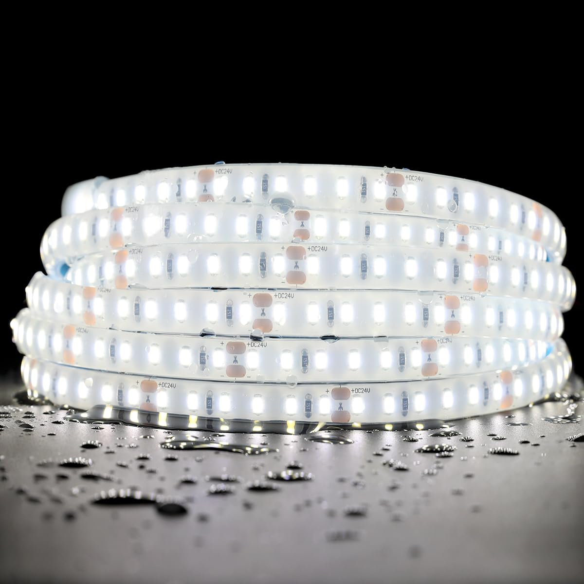 SuperlightingLED DC24V LED Tape 6000K Sauna Lights for inside Sauna  Flexible High Temperature Rated & IP68 LED Band Light Water-submersible  600 LEDs Bright & 5m 16.4ft Long (6000K Daylight White)