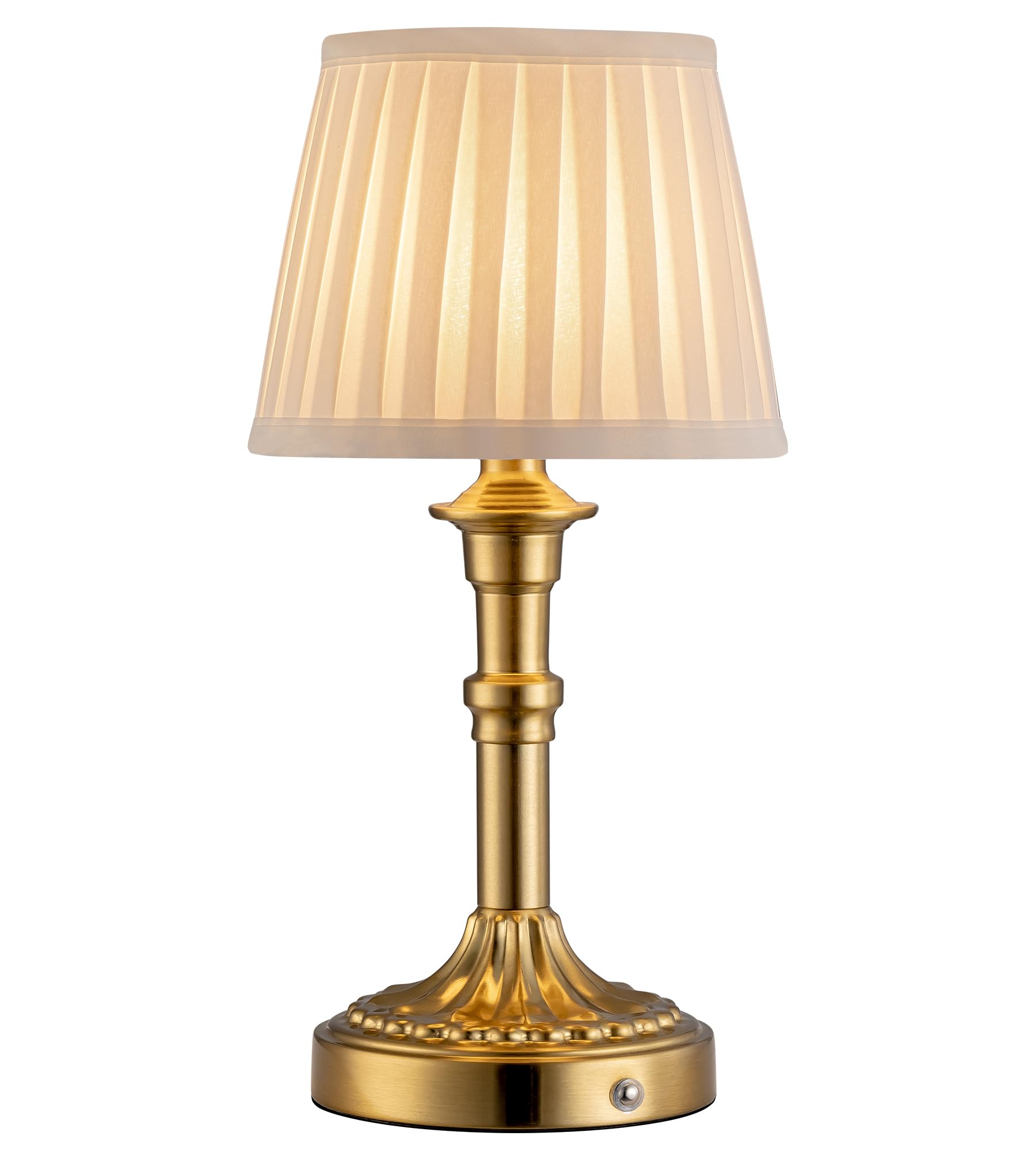 KDG Cordless Portables Table Lamp, LED Fabric Shade Small Desk Lamps, 4000mAh Battery Powered Lighting, 2700K Stepless Dimmable 