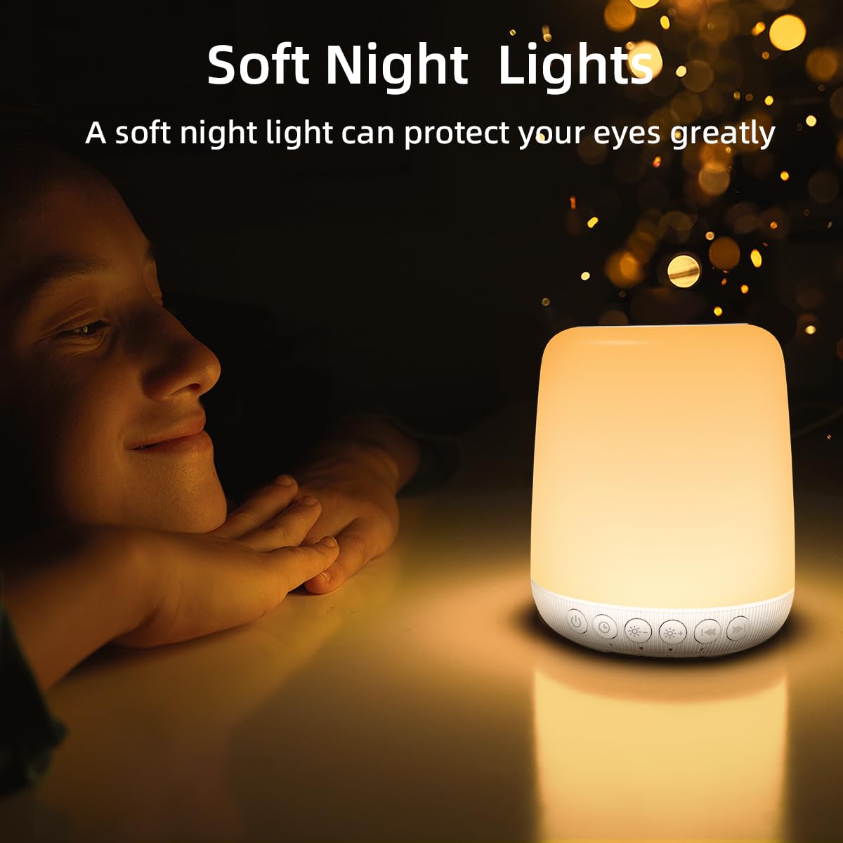 iMosleep Night Light LED Touch Dimmable 20 Brightness Levels 4 Timer Rechargeable Battery 4.13x4.92x4.13 inches White Model YD-530-