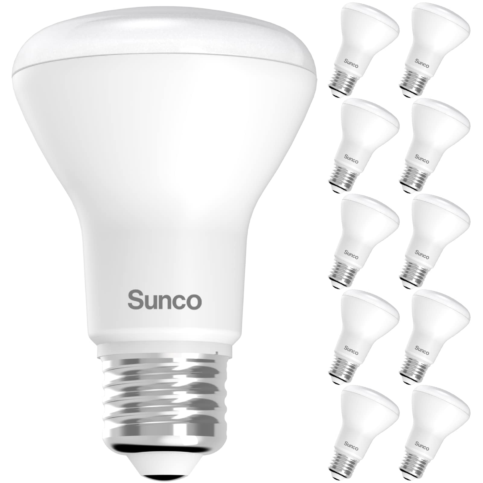 Sunco Lighting BR20 LED Bulbs Indoor Flood Light R20 Dimmable 3000K Warm White, 50W Equivalent to 7W, E26 Medium Base, Recessed Can Lights, Home Ceiling Lights Super Bright, UL & Energy Star 6 Pack