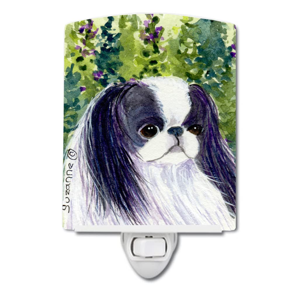 Caroline'S Treasures Ss8730Cnl Japanese Chin Ceramic Night Light Compact, Ul-Certified, Ideal For Bedroom, Bathroom, Nursery, Hallway, Kitchen, 6X4X3, Multicolor