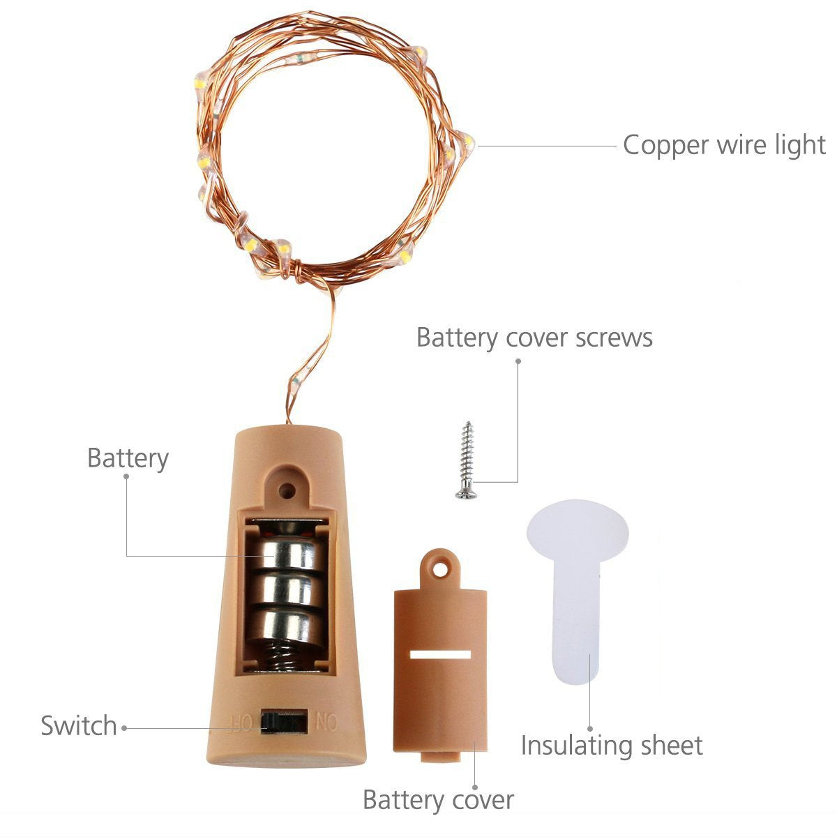 Lovenite Wine Bottle Lights With Cork, 6 Pack Battery Operated 15 Led Cork Shape Silver Wire Colorful Fairy Mini String Lights For Diy, Party, Decor, Christmas, Halloween,Wedding (Red)