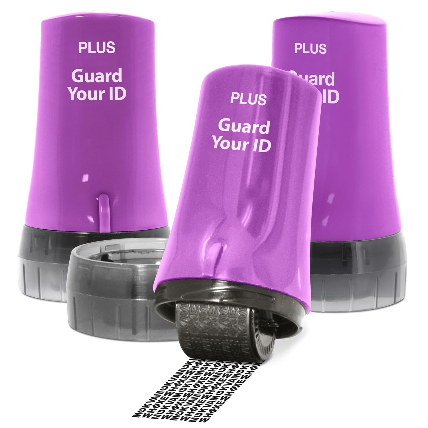 Identity Theft Protection Roller 3-Pack Advanced 2.0 Security Stamp By Guard Your Id (Regular 3-Piece, Purple)