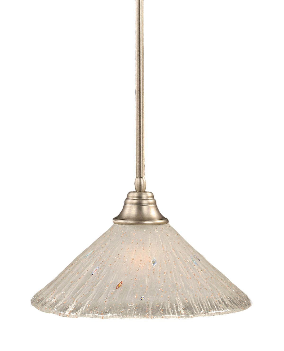 Toltech Lighting 26-Bn-711 16-Inch Stem Pendant Light Brushed Nickel Finish With Frosted Crystal Glass