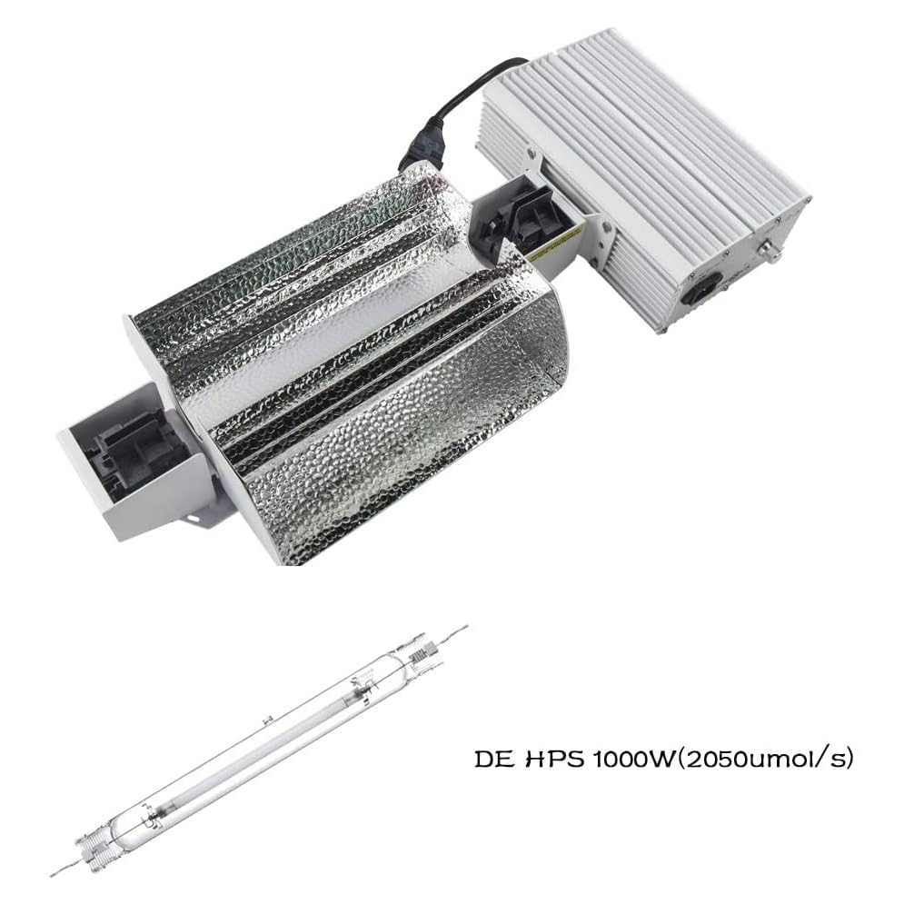 Generic Raylux 1000W DE HID Grow Light System, Aluminum Open Style Reflector, Silver with Controller Port
