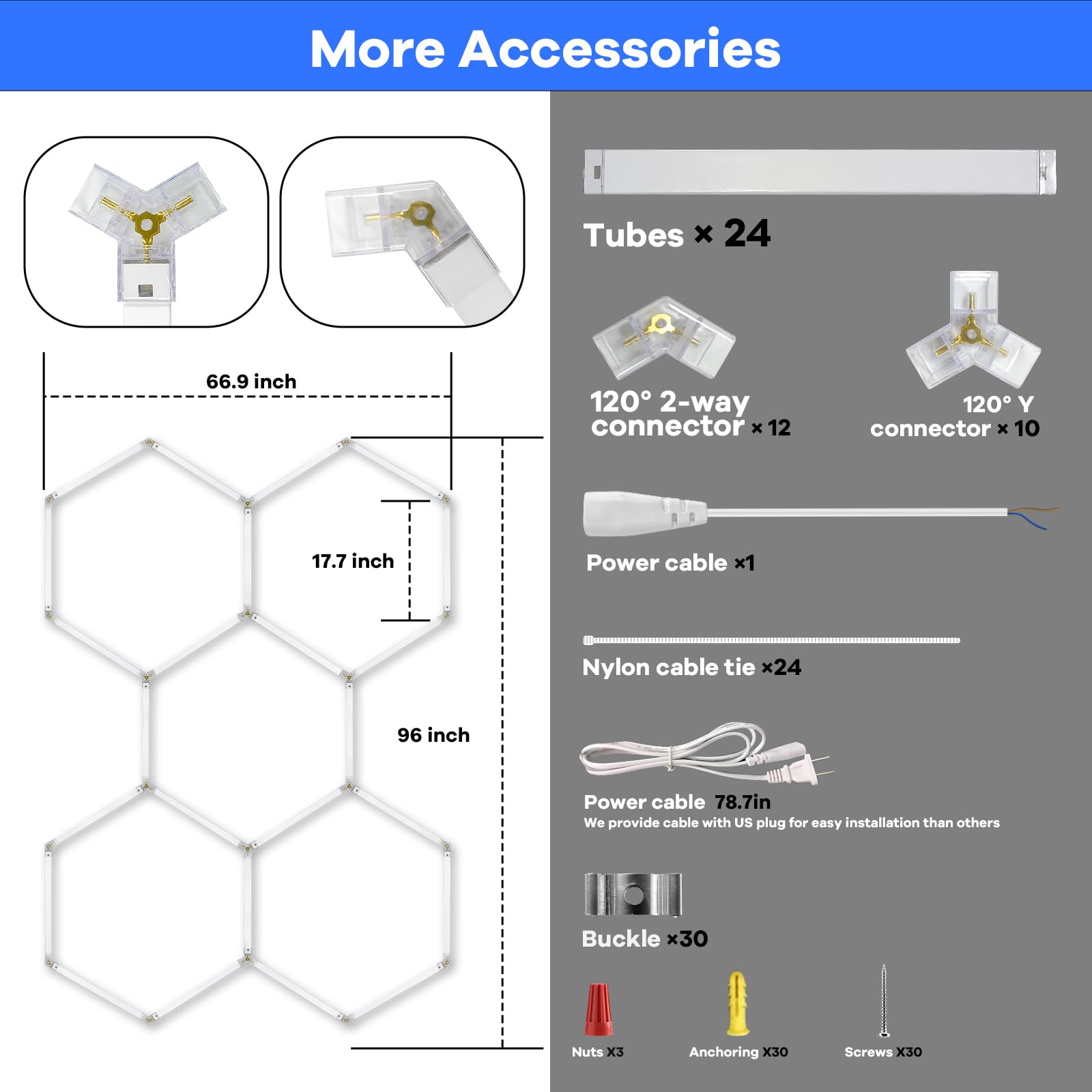 Cdkmax 240W Led Hexagon Garage Light 26400Lm 6500K For Home Gym Workshop & Warehouse