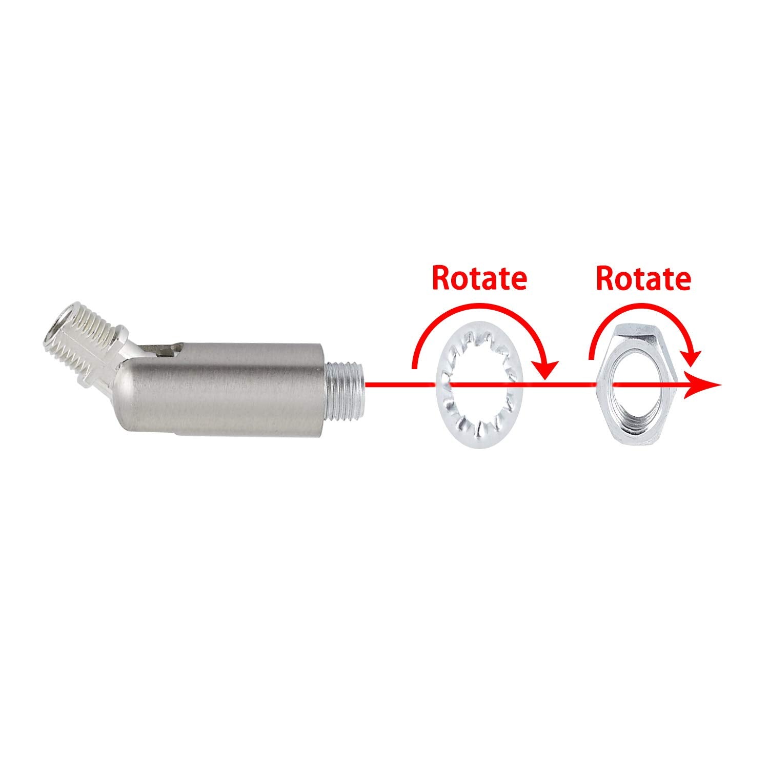 Shengqingtop M10 Threaded Extension Rod With Sloped Ceiling Adapter Kits For Pendant Light, Island Lighting, Brushed Nickel