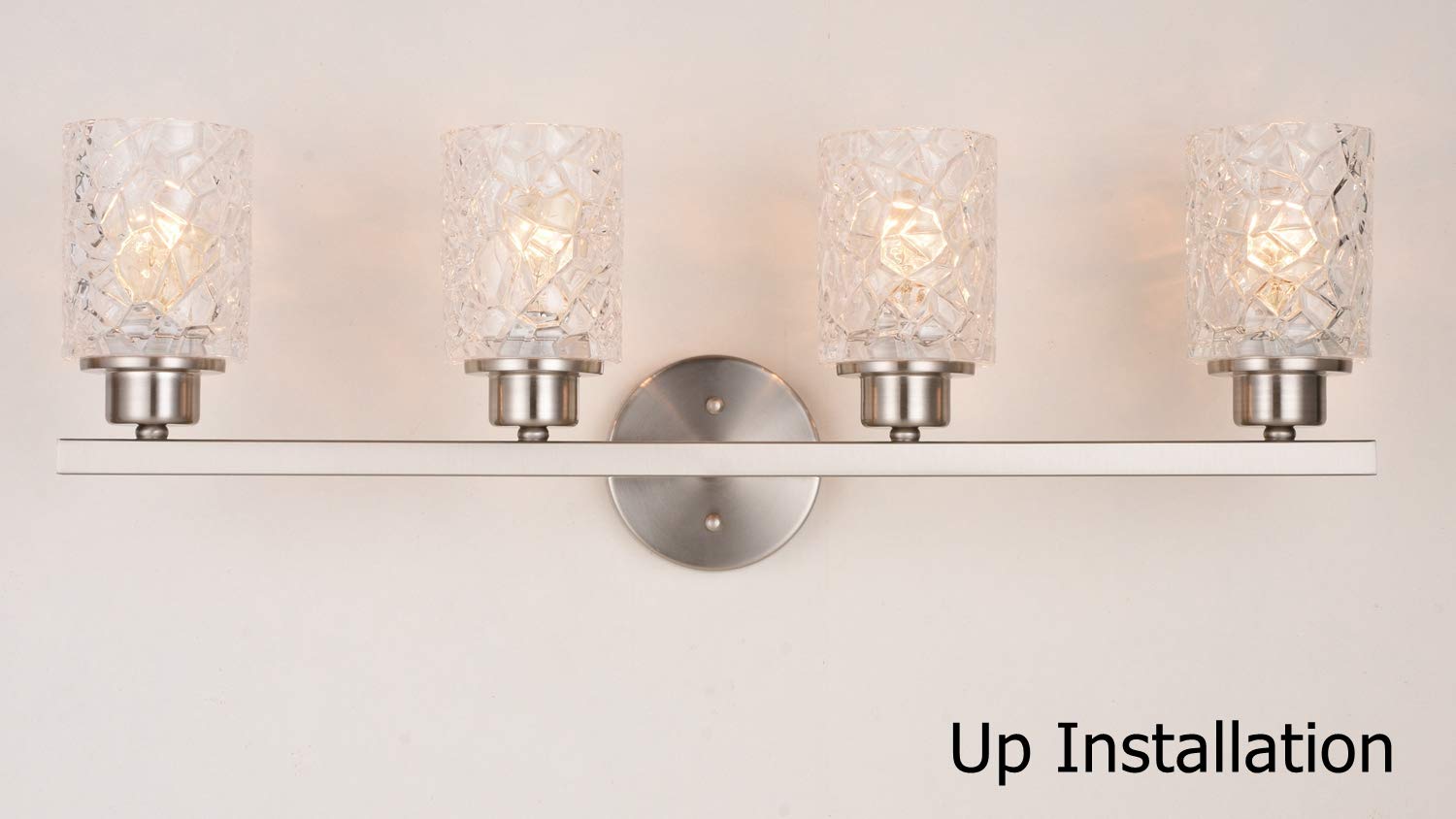 ALICE HOUSE Vanity Lights, 4 Light Wall Lighting, Brushed Nickel, ETL Listed, Model AL9082-W4
