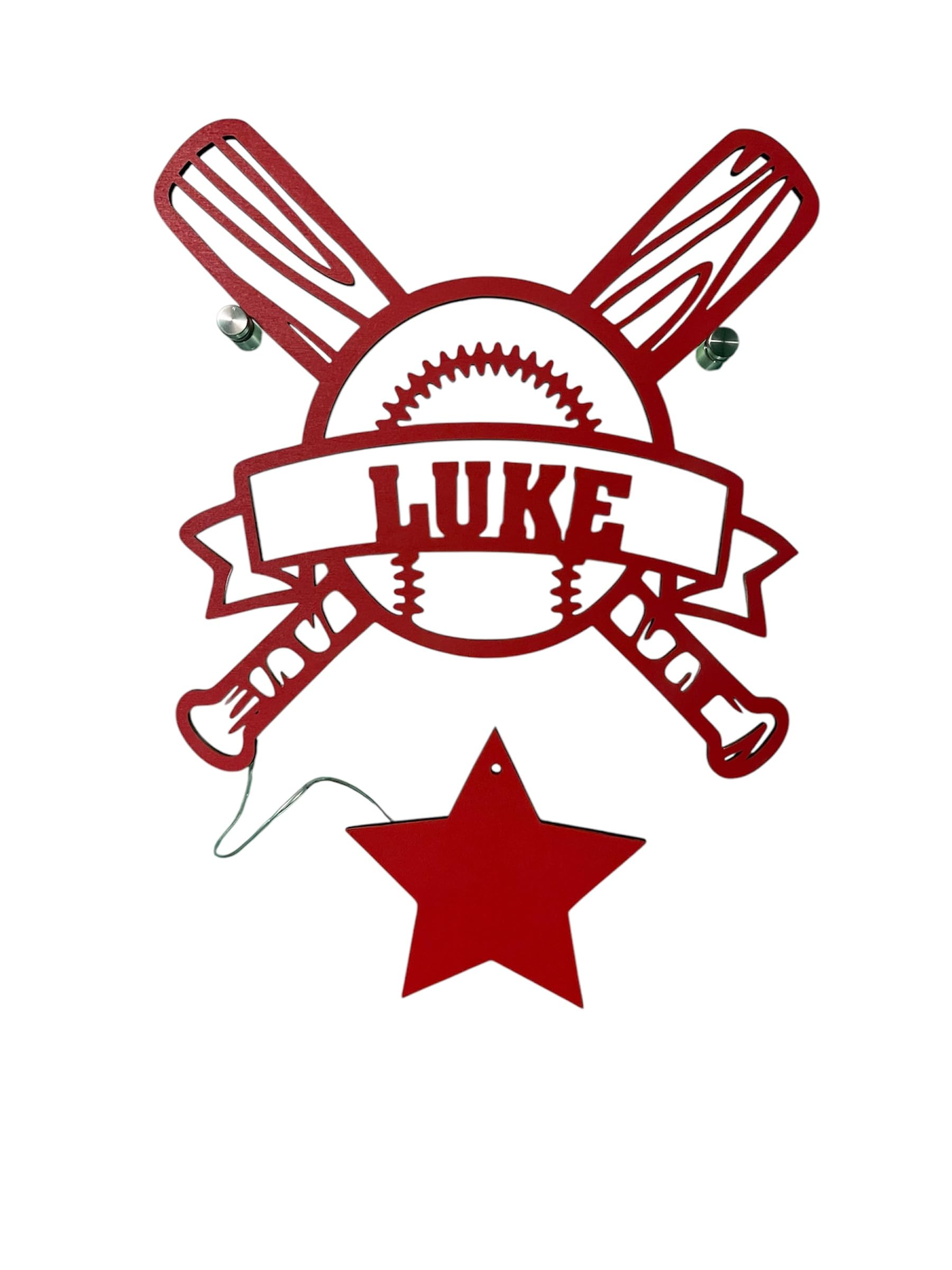 Baseball Gifts - Personalized Wood Led Wall Decoration, Perfect Baseball Decor For Passionate Fans, Customizable Baseball Room D