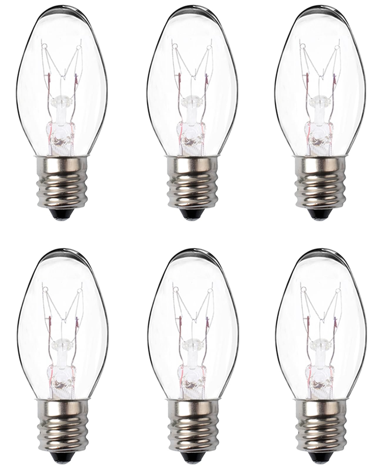 Snnalosses Wax Warmer Bulbs- 15 Watt Light Bulbs for Scentsy Wax Warmer  Plug in Wax Diffusers & Salt Lamp - Warm White  Dimmable  6 Packs (C7 Replacement Bulbs)