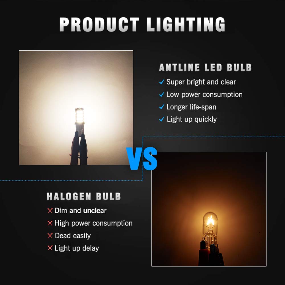 Antline T10 921 194 168 Led Bulbs Warm White 20-Packs, Super Bright 3014 42-Smd Led Replacement 12 Volt Rv Camper Trailer Boat Trunk Interior Dome Map License Lights, Backup Reverse Lights