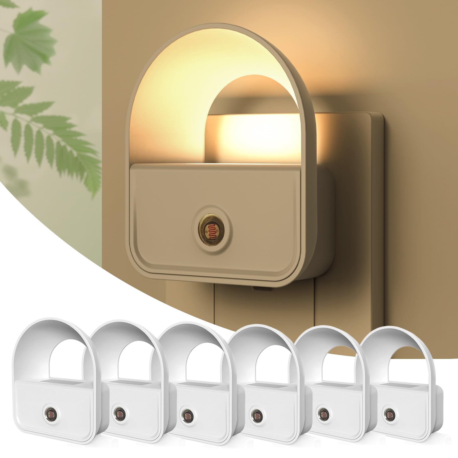 YRWXZYO 6 Pack Night Light Plug in, LED Nightlights with Smart Dusk to Dawn Nightlight, Plug into Wall Nightlights Suitable for