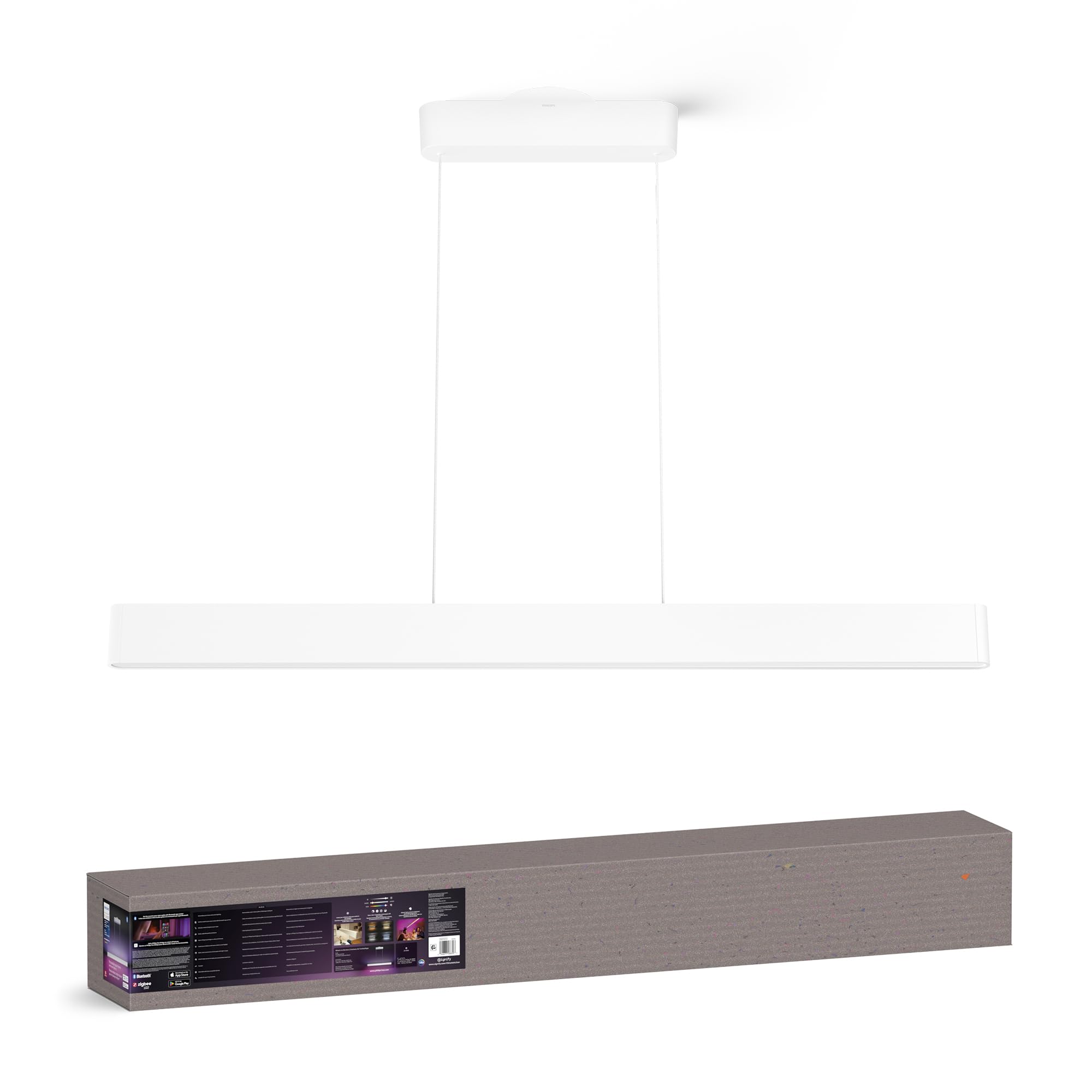 Philips Hue Ensis Smart LED Pendant Light White, Two Light Sources, White & Color Light, Bluetooth Compatible, Voice Control wit