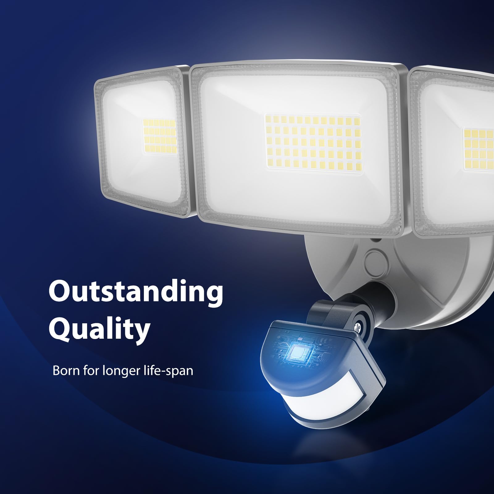 Onforu 65W Led Security Lights Motion Sensor Light Outdoor, 6500Lm, 6500K, Ip65 Waterproof, Flood Light Outdoor Motion Detector