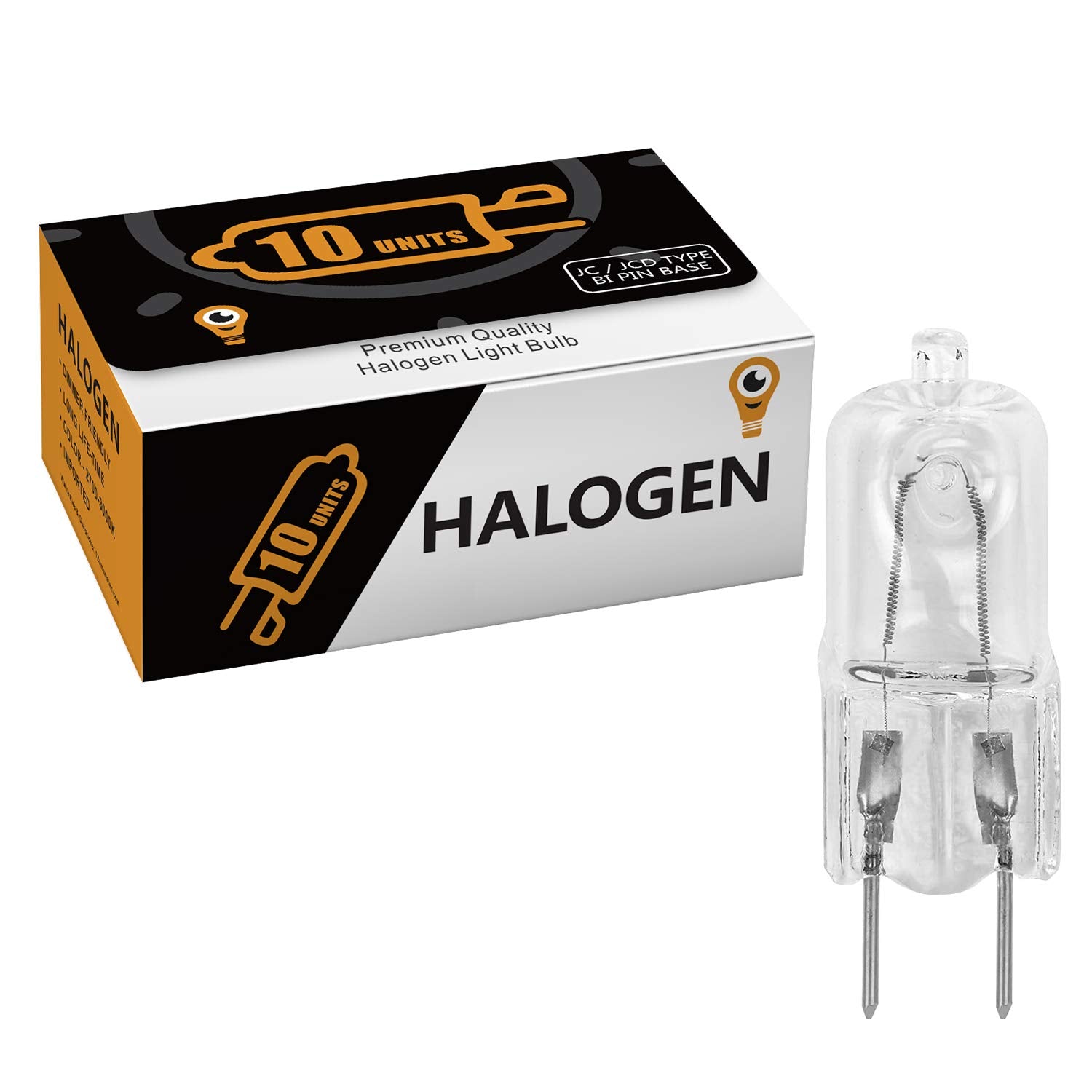 12Vmonster G8 Halogen Light Bulbs 35W T4 10 Pack Clear Lens Replacement Lighting