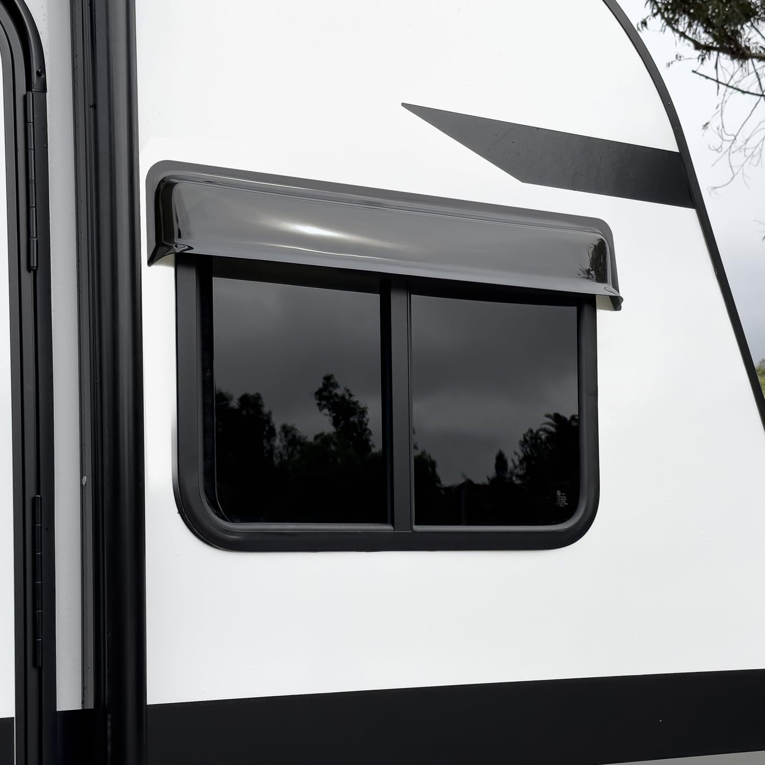 GT Styling RainBlade RV Window Deflector - Smoke Acrylic Sun Visor, Fits 44-49 Inch Wide Windows