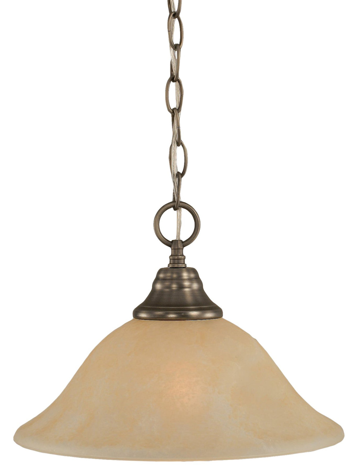 Toltec Lighting 10-Bn-523 Chain Hung Pendant With 12&quot; Amber Marble Glass, Brushed Nickel Finish