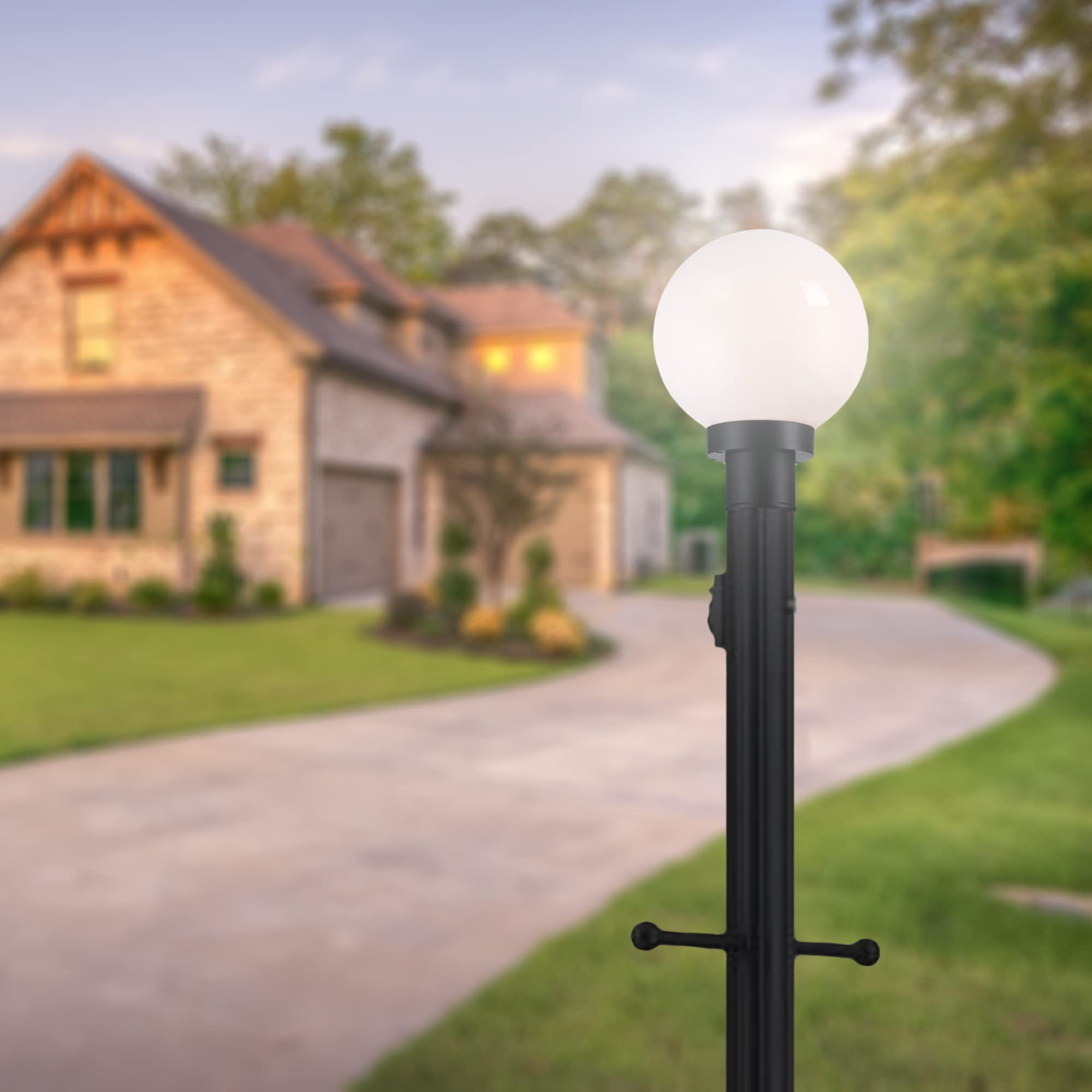 Ciata Lamp Post Cross Arm Handle Replacement, Weather Resistant Alloy Steel, Ladder Rest, Textured Black Finish