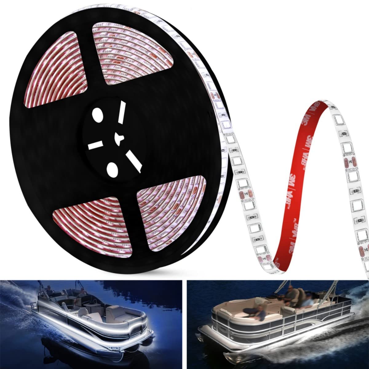 Vbakor 25FT LED Boat Lights, Waterproof Marine Strip Lights, Under Gunnel Lighting, White, Model LMT38RDK3