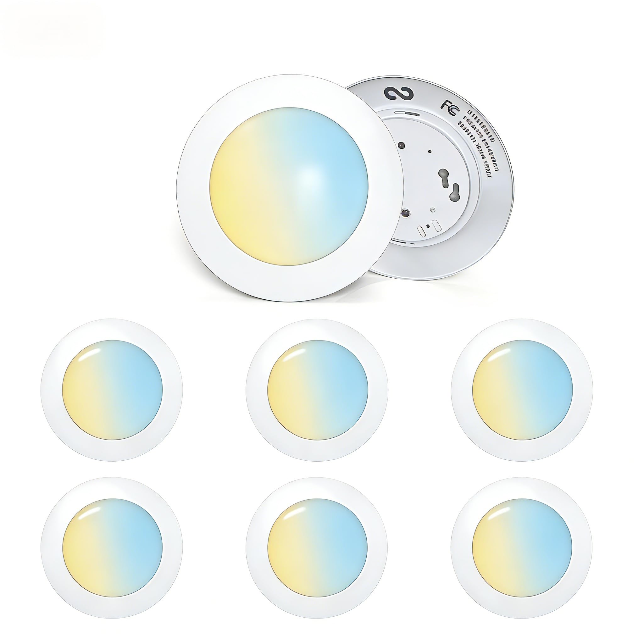 GonGoo (6 Pack) 5/6 Inch Flush Mount Ceiling Light, Dimmable Low Profile Led Disk Light, Instals into Junction Box or Recessed C