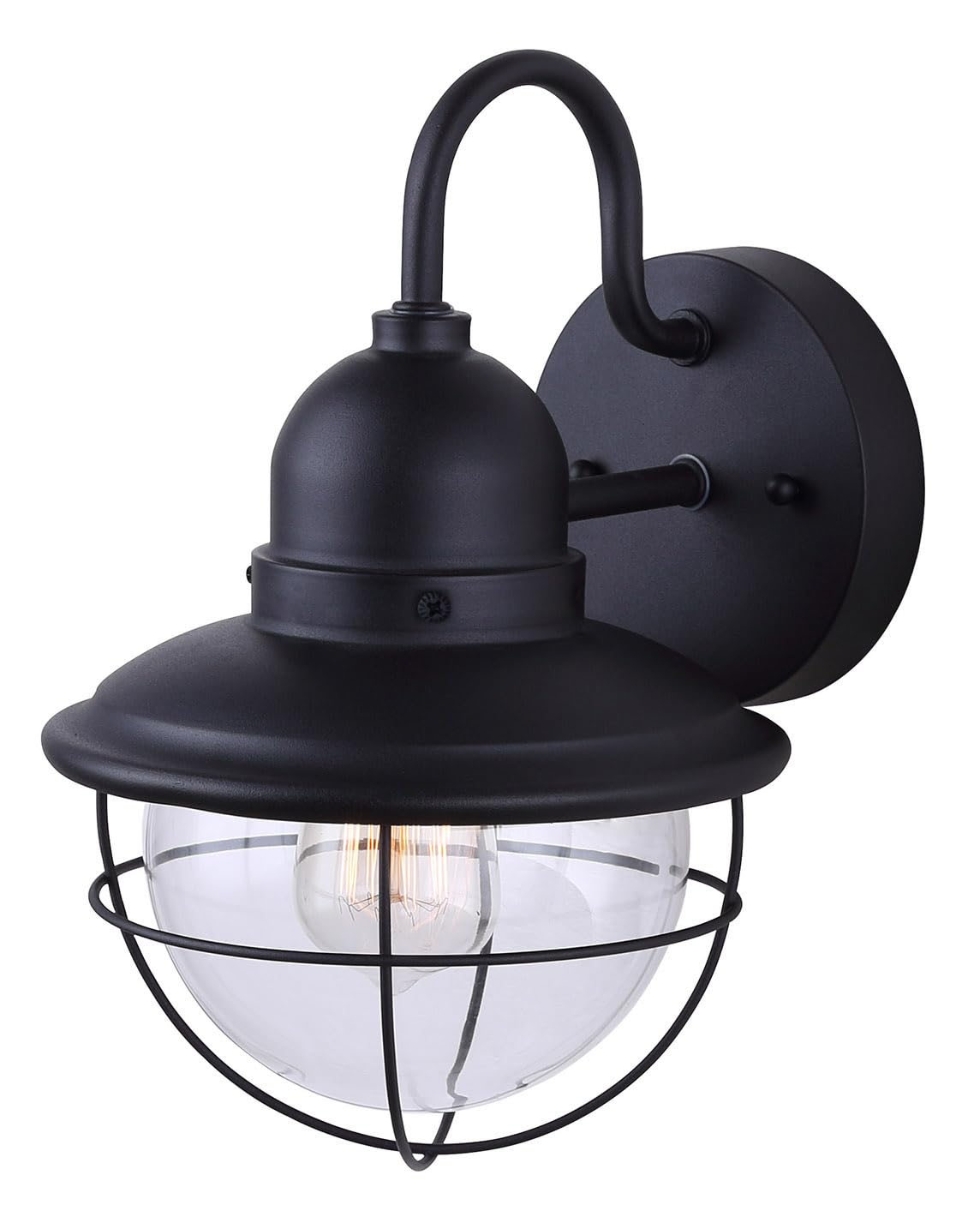 Canarm IOL254BK Outdoor Lantern, 1 Light, Metal, Black Finish, Model IOL254BK