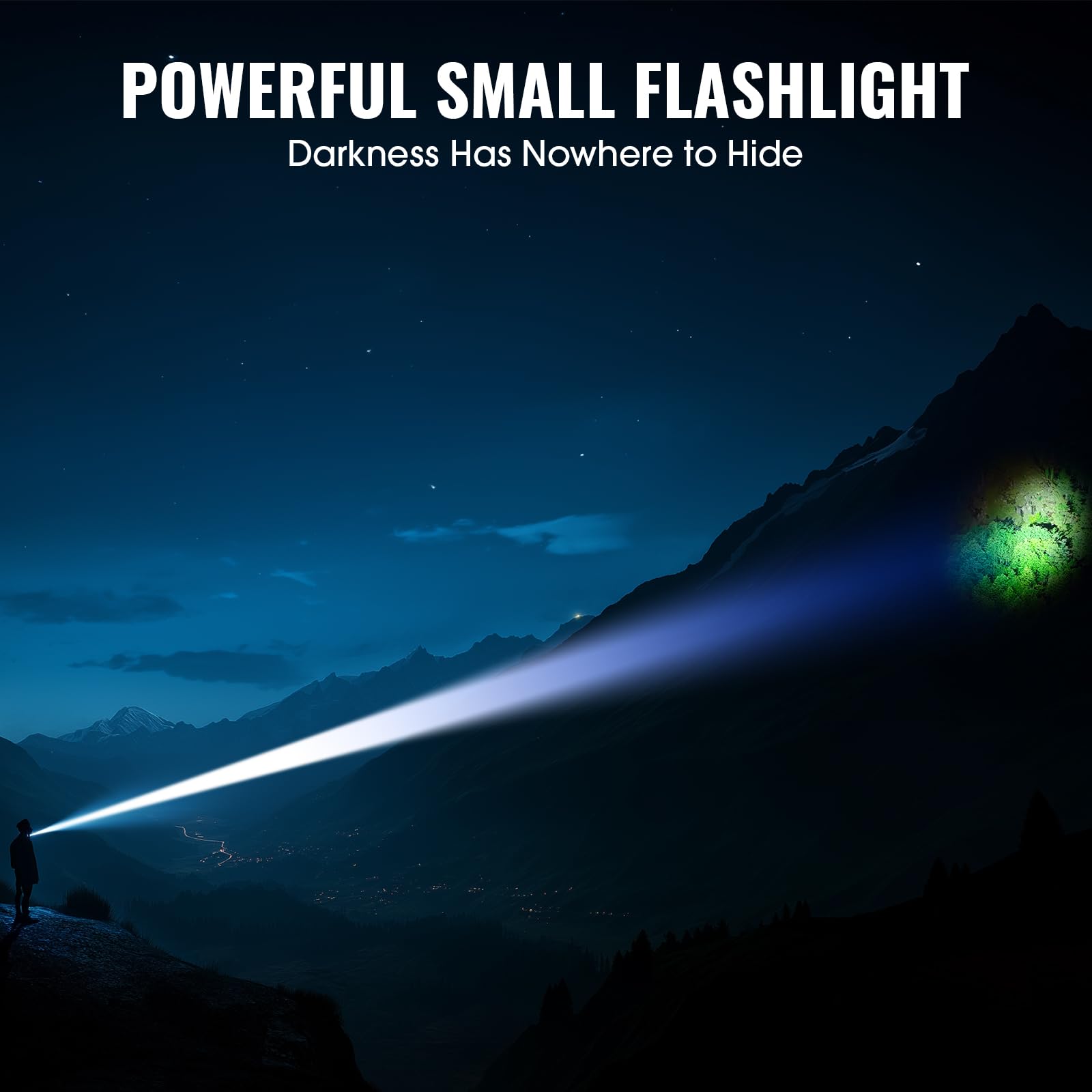 Banral Rechargeable Tactical Flashlight, High Lumens, 4 Modes, USB-C, Waterproof, Compact EDC, Model K518, Orange