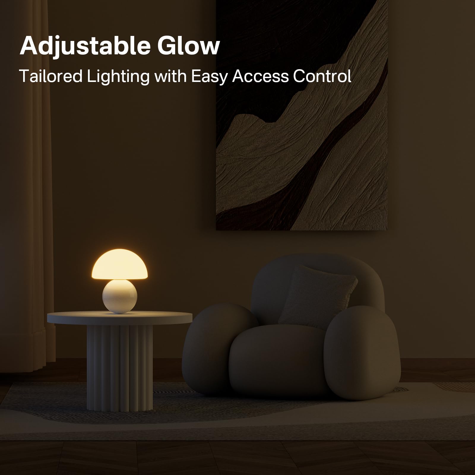 Dawnwake Mushroom Table Lamp for Bedroom, Small Modern White Lamp, DAWN-001, Cute Mini Aesthetic Decor for Living Room Night Stands