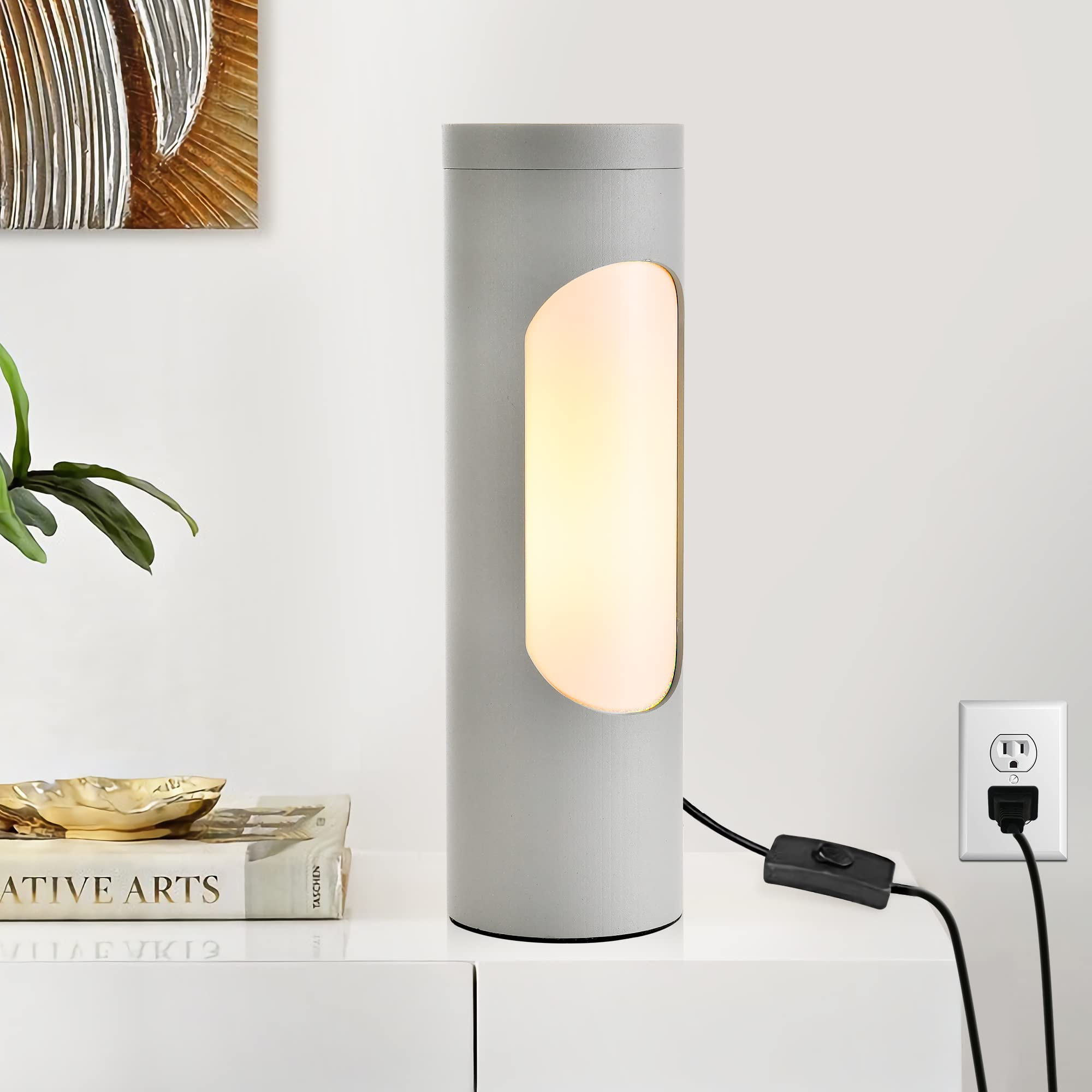 LEDIARY Kosher Lamp, Silver Metal Table Lamp, 3.2in ×3.2in ×10.5in , T10 Bulb Included, 400LM, 3000K