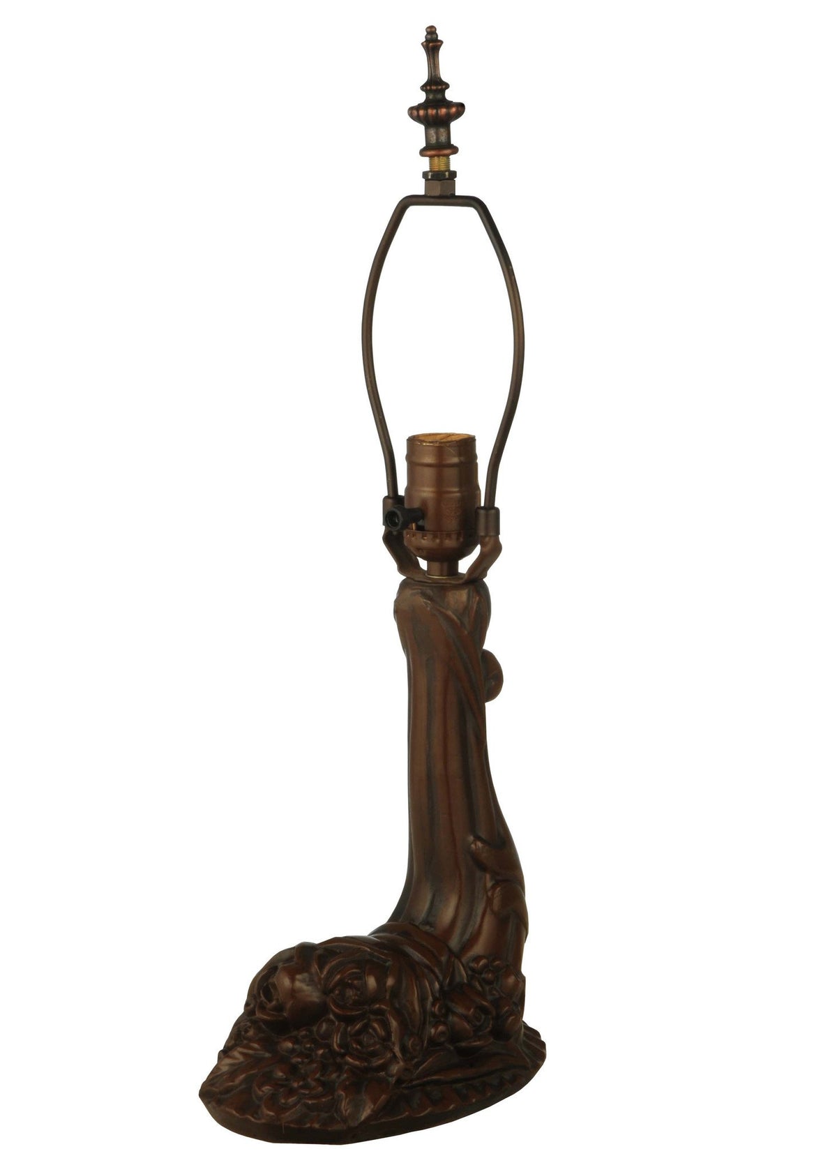 Meyda Tiffany One Light Table Base, Leaf & Flower Design, Bronze Finish, Garden Collection