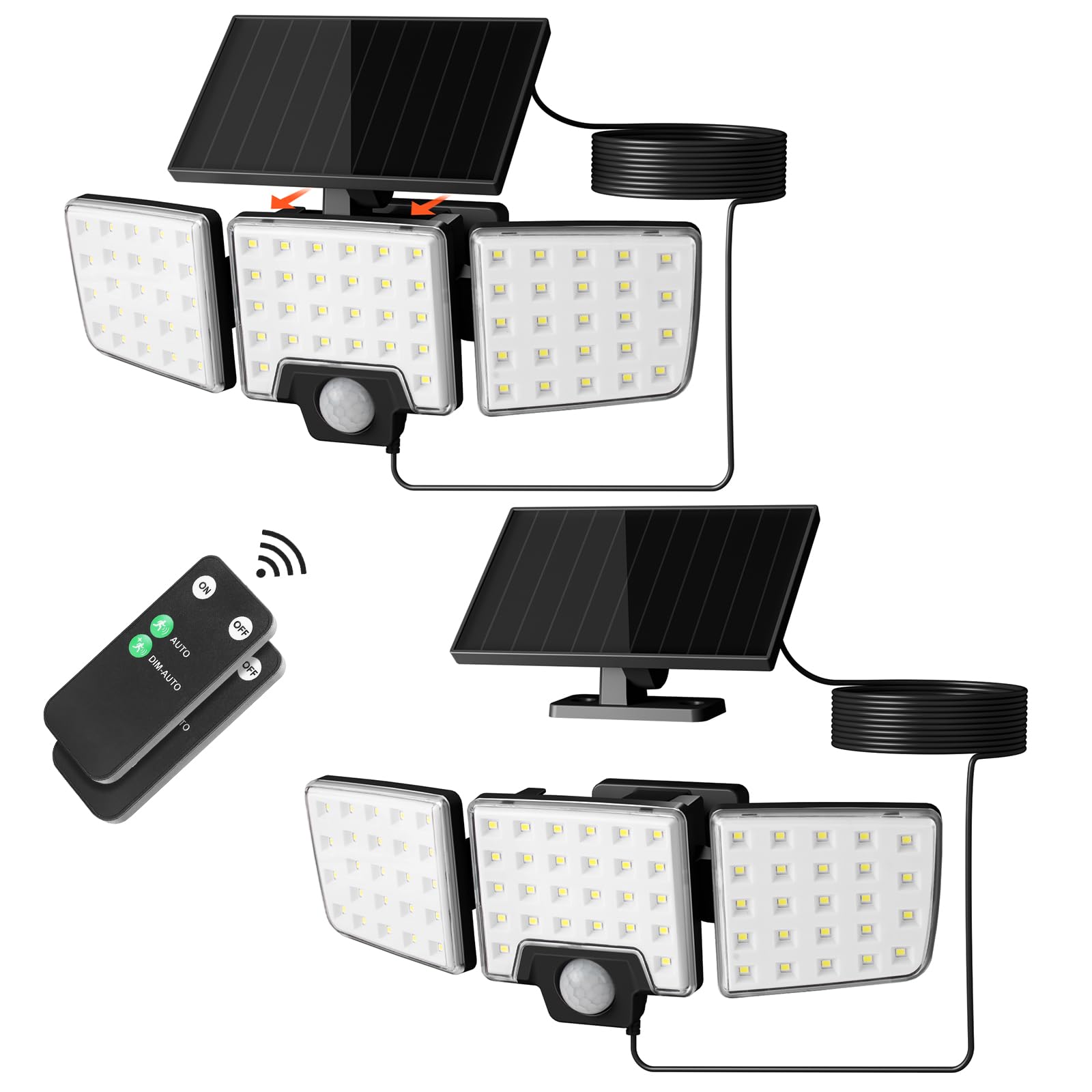 Lepro Solar Security Lights Outdoor Motion Sensor, 2 in 1 Separated and Integrated Remote Control IP65 Waterproof Solar Lights w