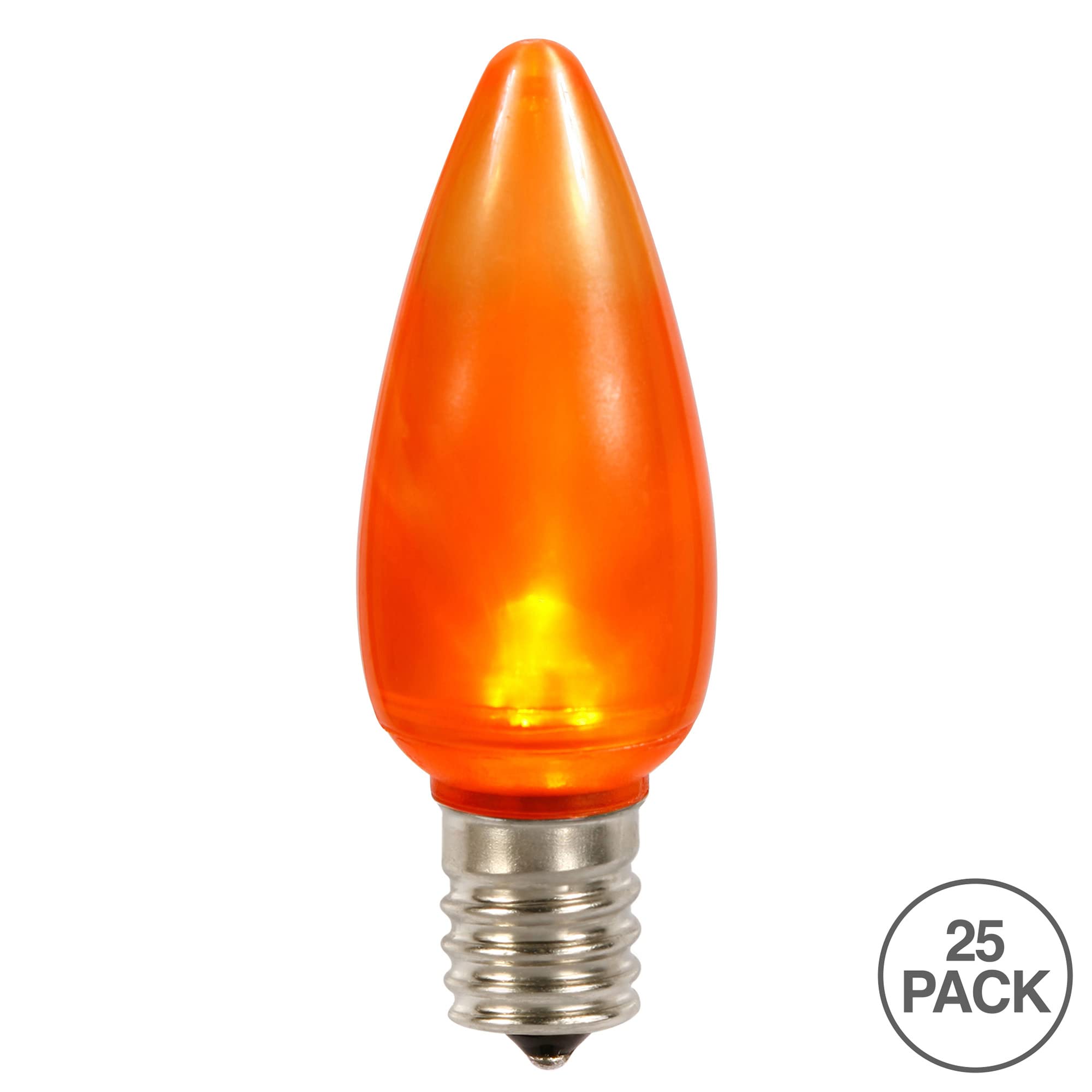 Vickerman C9 Ceramic LED Bulbs, 130V, 0.96 Watts, Orange Twinkle, Nickel Base, Model XLEDSC98T-25, 25 Bulbs