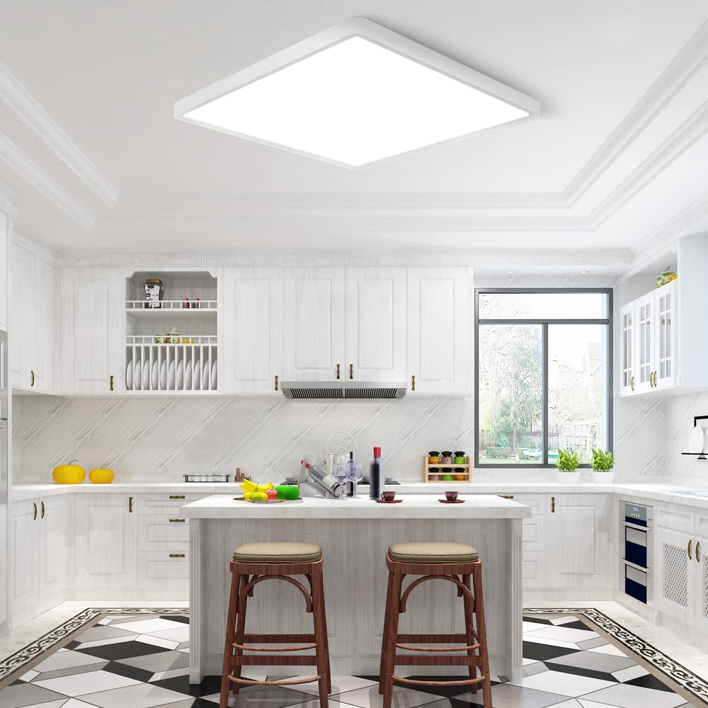 board-styletec LED Flush Mount Ceiling Light 24W 3200LM 12inch Square Daylight White Model 613965271202