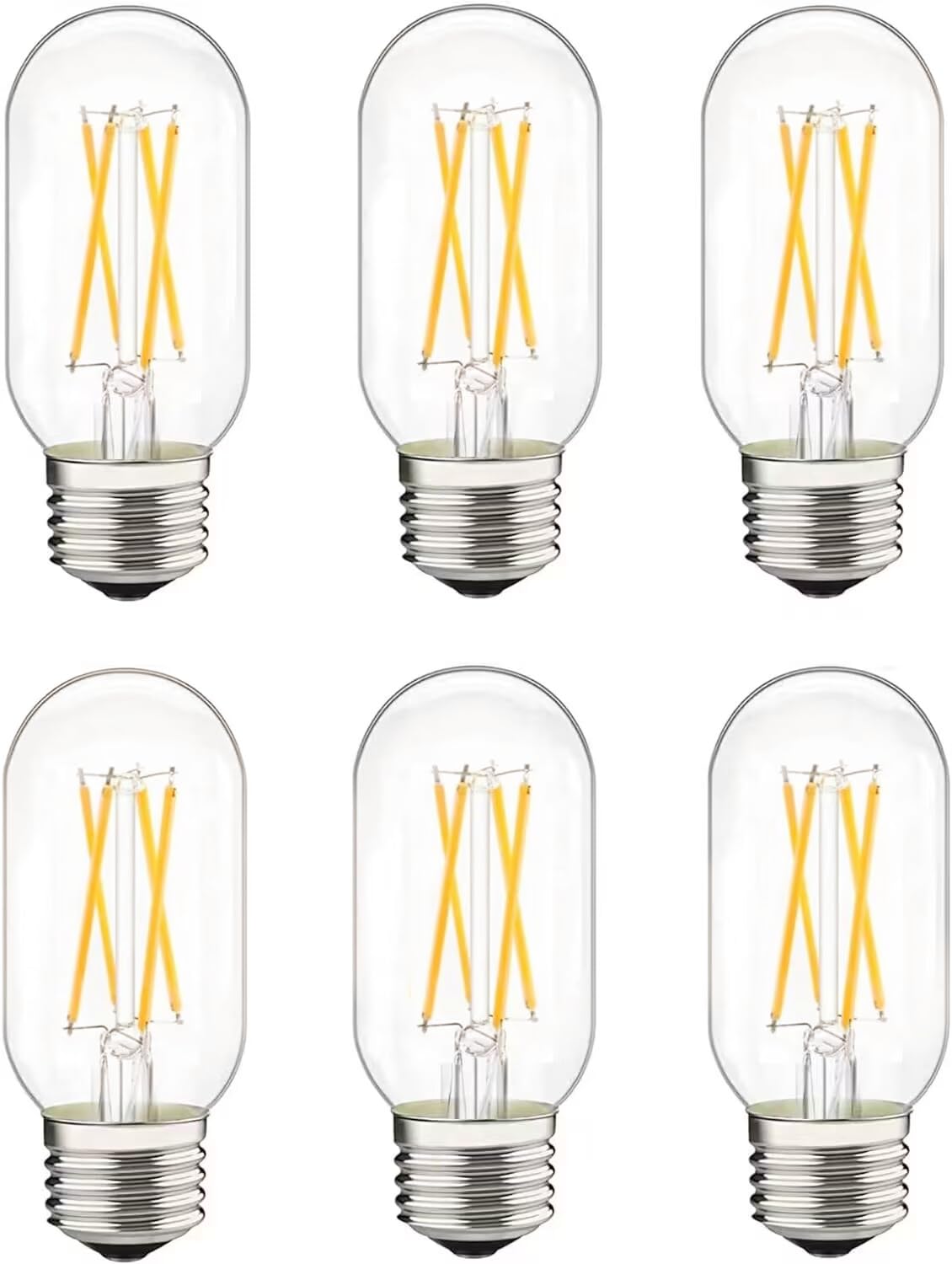 Livemax Dimmable Led Tubular Bulb 6W,60W Equivalent 600 Lumens, Antique Edison Style Led Filament Light Bulbs, E26 Clear Edison