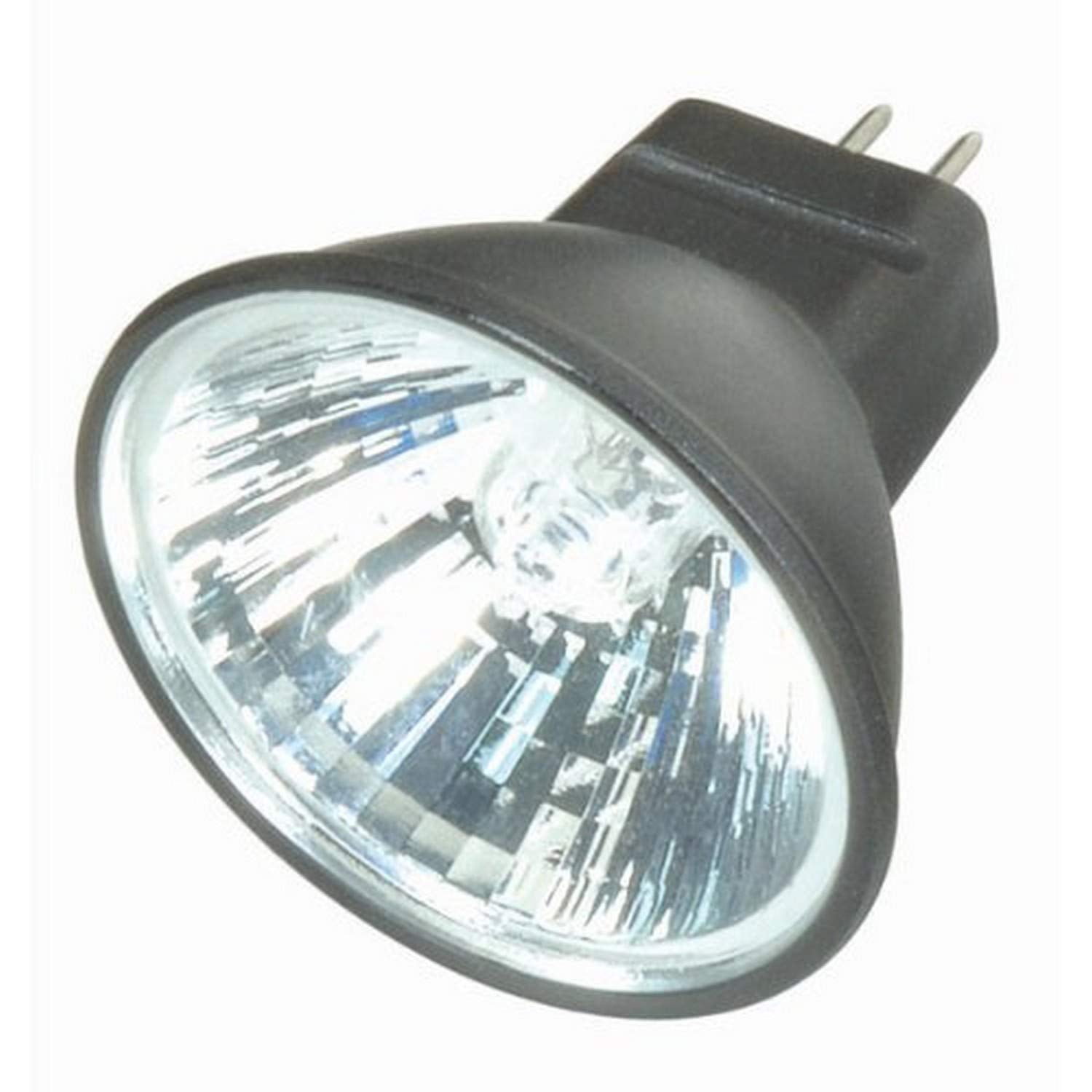 Satco S4174 35 Watt Mr11 Halogen Gz4 Base 12 Volt Black Back Nfl 30 Beam Pattern No Harmful Ultraviolet Rays Light Bulb, With Le