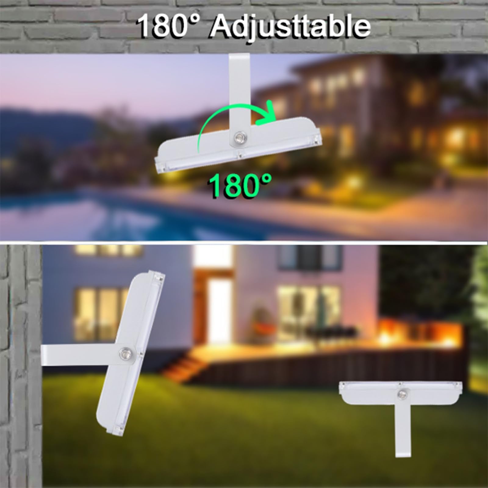 Led Flood Lights Outdoor, 100W 10000Lm Outside Work Light With Plug, Outdoor Security Light 6500K Daylight White, Ip66 Waterproo