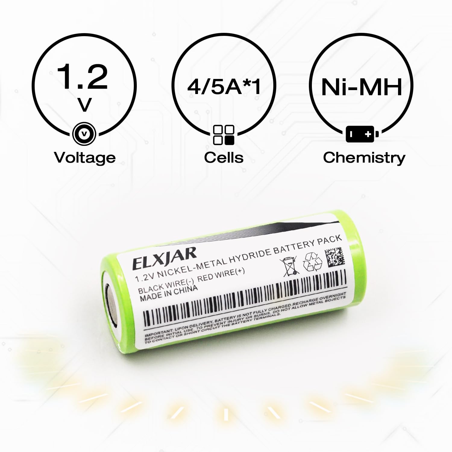 Yutsujo (5-Pack) 1.2V 2000Mah 4/5A Ni-Mh Battery Pack For Lithonia Elb-1210N Elb-1201N Kr-1500Aul Kr1100Ae Kr-1200Aul Asc0086 Exit Sign Emergency Light