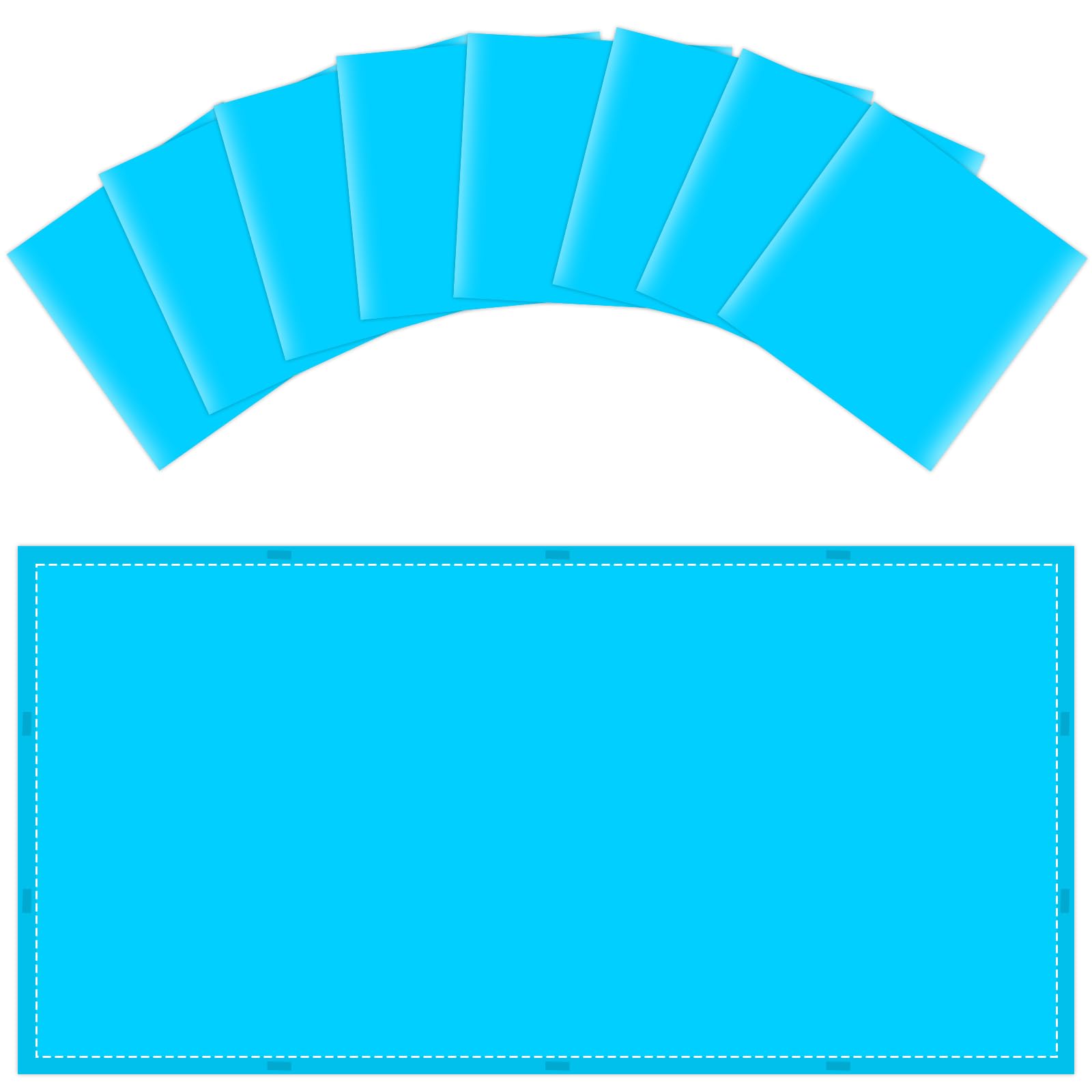 Wiooffen Fluorescent Light Covers, 8 Pcs, Magnetic Filter, 4x2 Feet, Blue, Polyester, Model YM0800