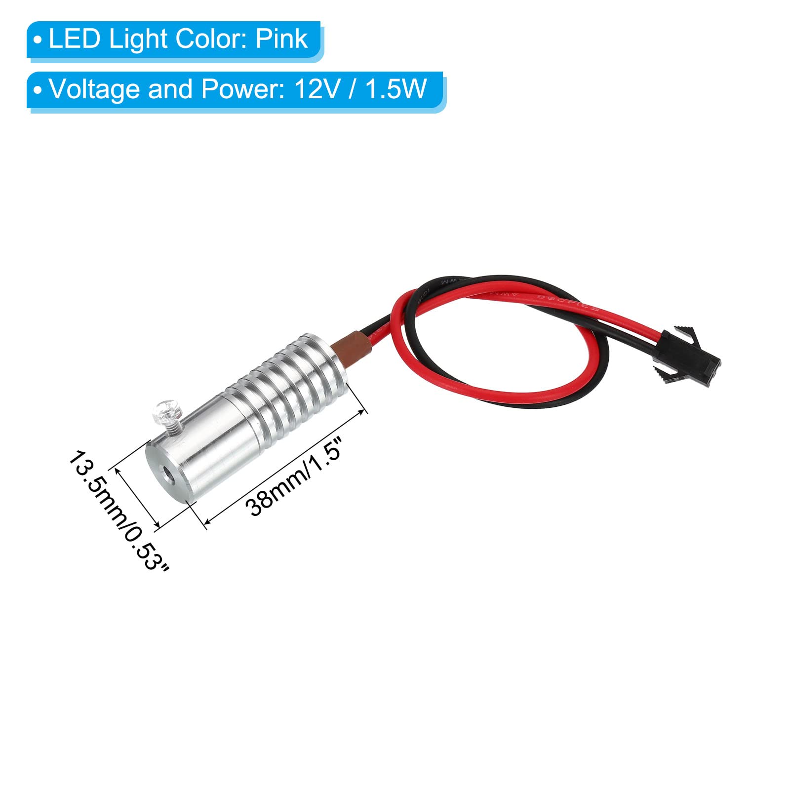 PATIKIL PMMA Side Glow Fiber Optic Cable Kit with LED Illuminator, 1m, Pink, Aluminum