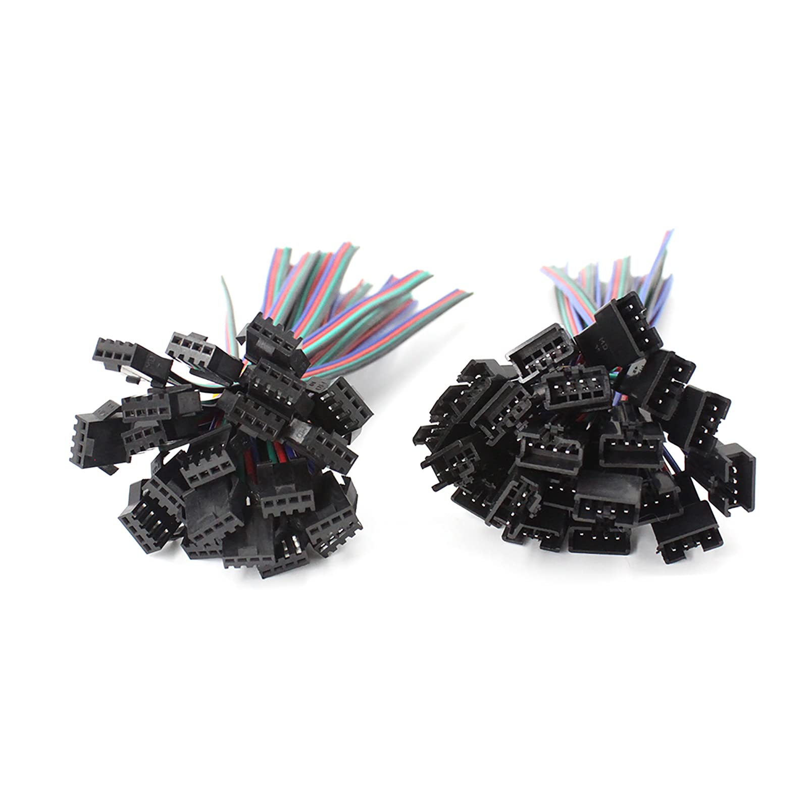 Rgbzone 20Pairs Jst Sm 4Pin Plug Male To Female El Wire Cable Connector Adapter For 5050 3528 Rgb Led Strip Light