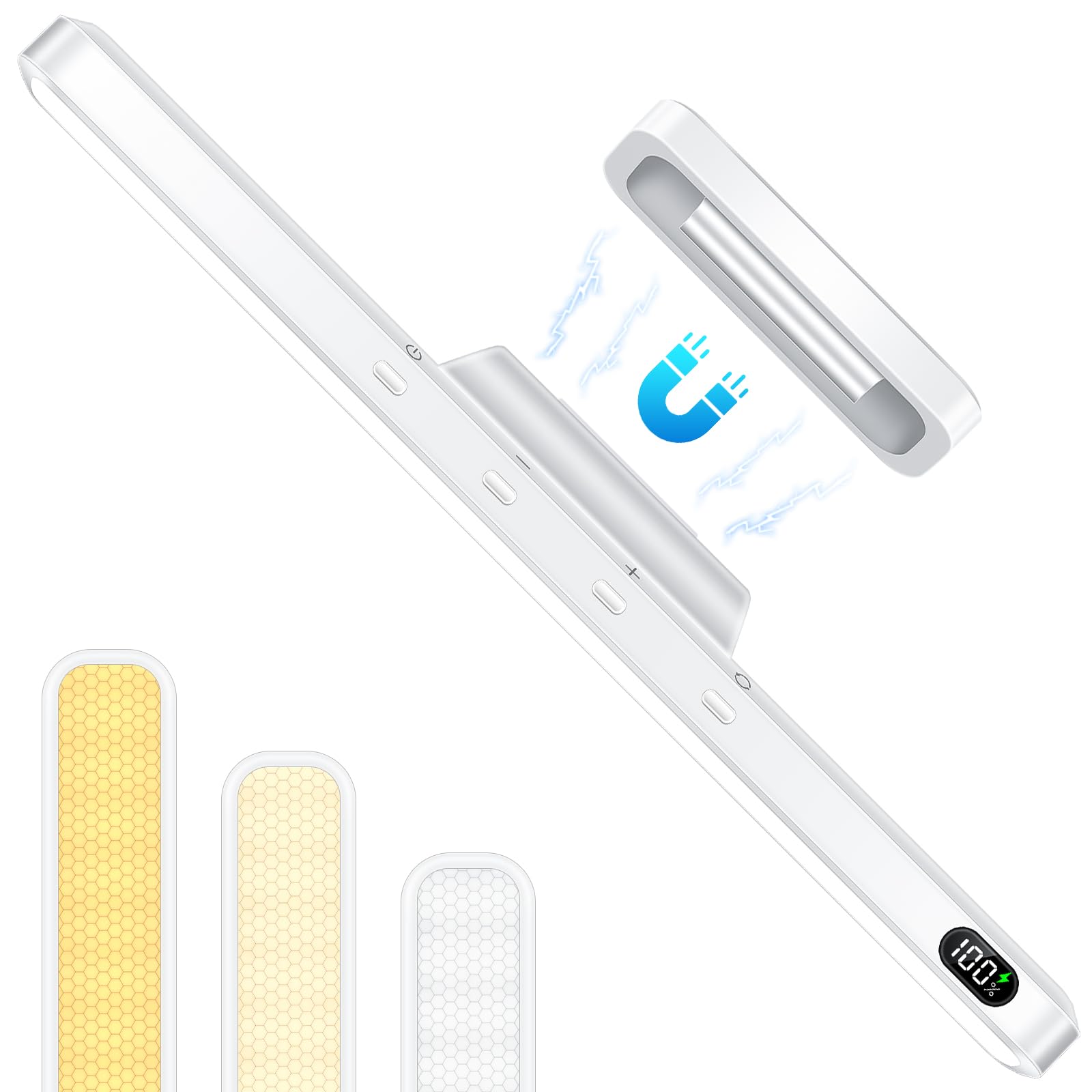 WILLED 5W Vanity Lights for Mirror, Eye-Friendly Mirror Light, 2500mah Rechargeable Under Cabinet Lights with Battery Display, B