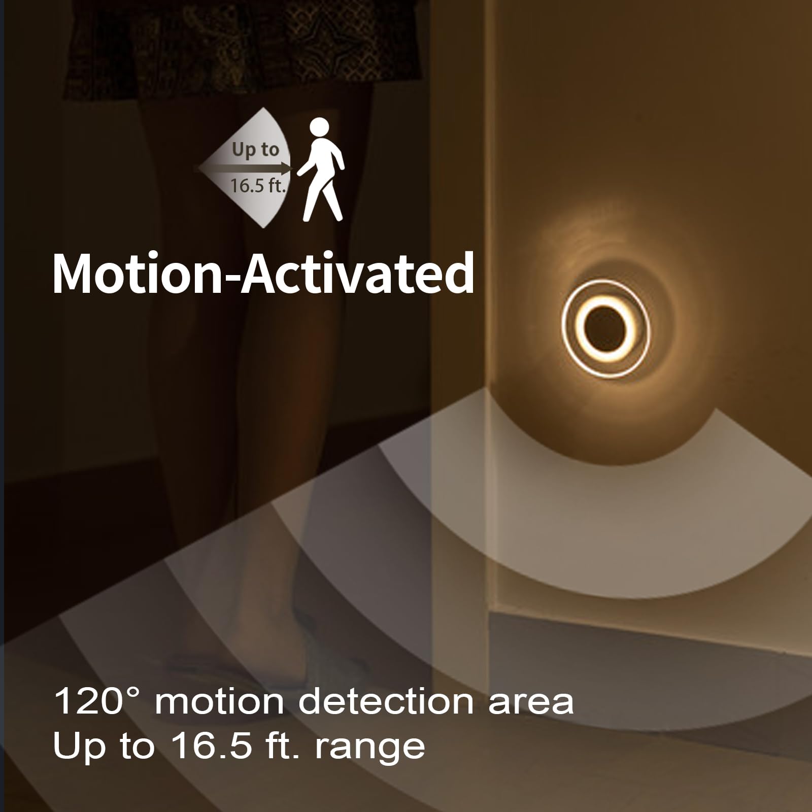 Artin-X Magnetic Motion Sensor Night Light With Stick-On Base, Cruise Rechargeable Battery Powered Cordless Glow Light, Ideal For Bedroom, Bathroom, Stairway- Moonlit