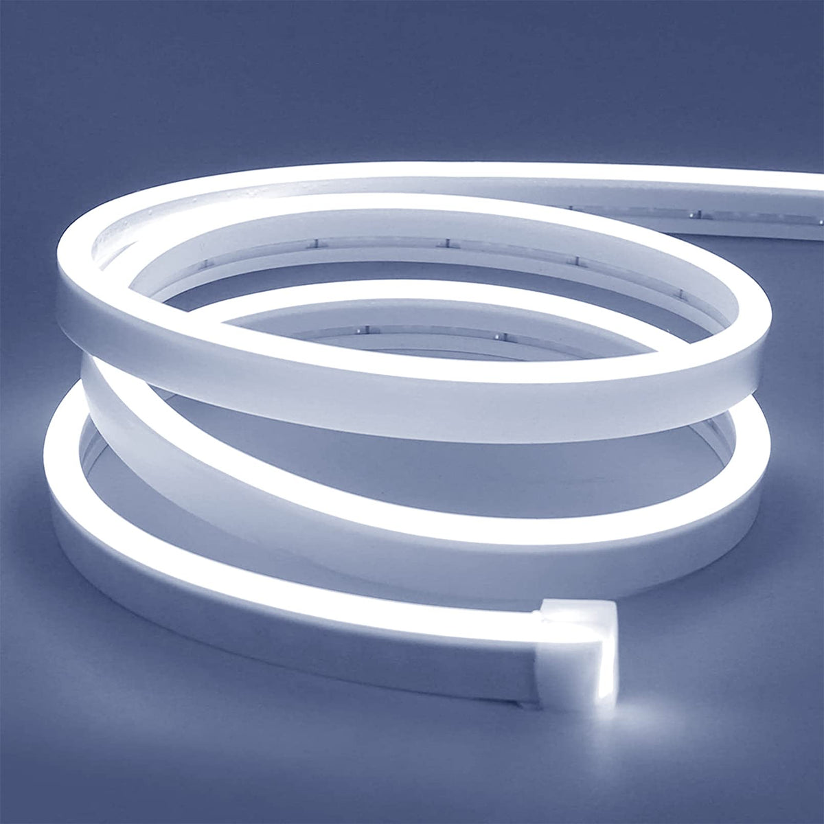 Lamomo Led Neon Flex, 16.4Ft/5M White Neon Light Strip, 12V Flexible Waterproof Neon Led Strip, Silicone Led Neon Rope Light For