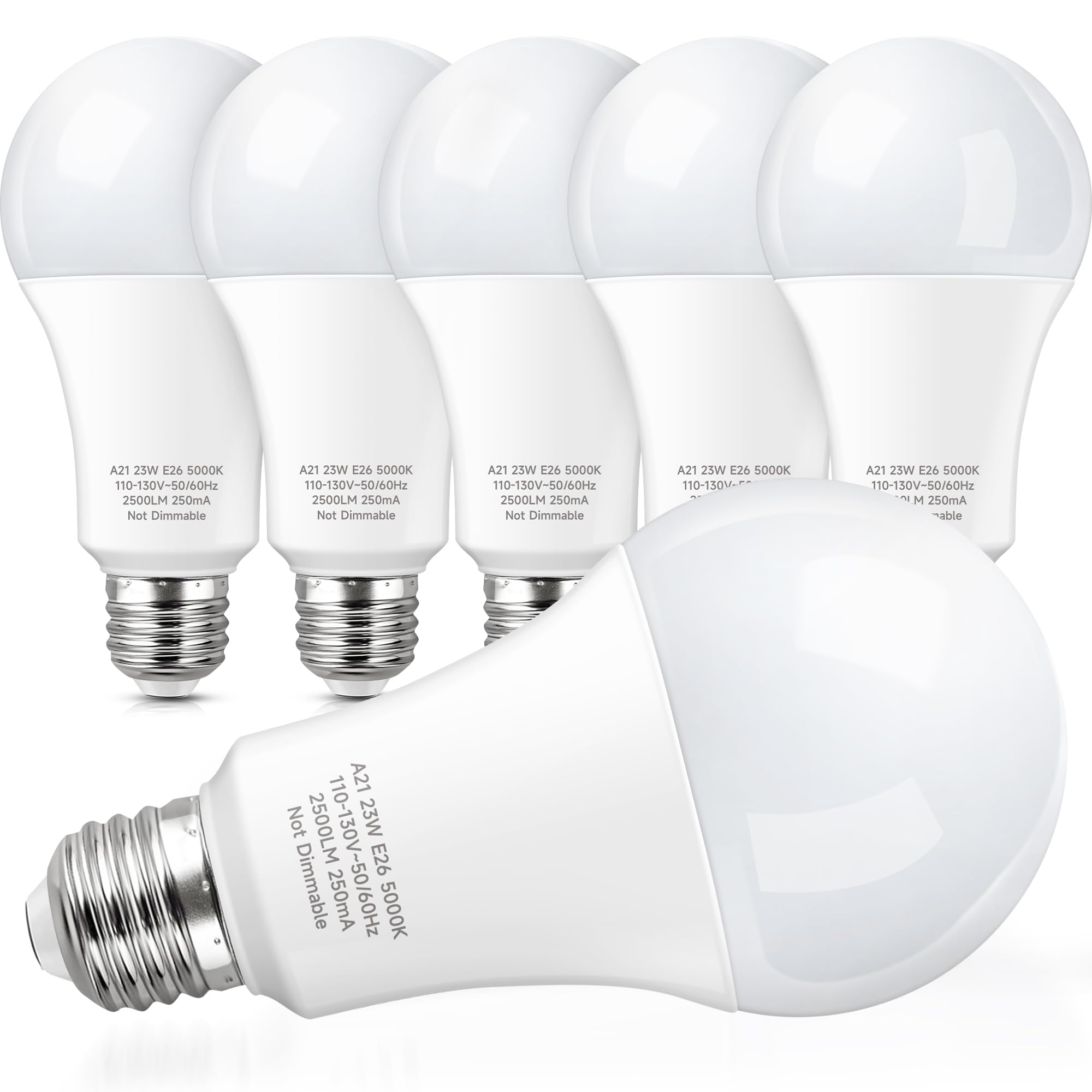 Kindeep 23W Led Bulbs, A21 Super Bright Light Bulb, 150W-200W Incandescent Bulb Equivalent, E26 Led Light Bulbs, 2500 Lumens, Da