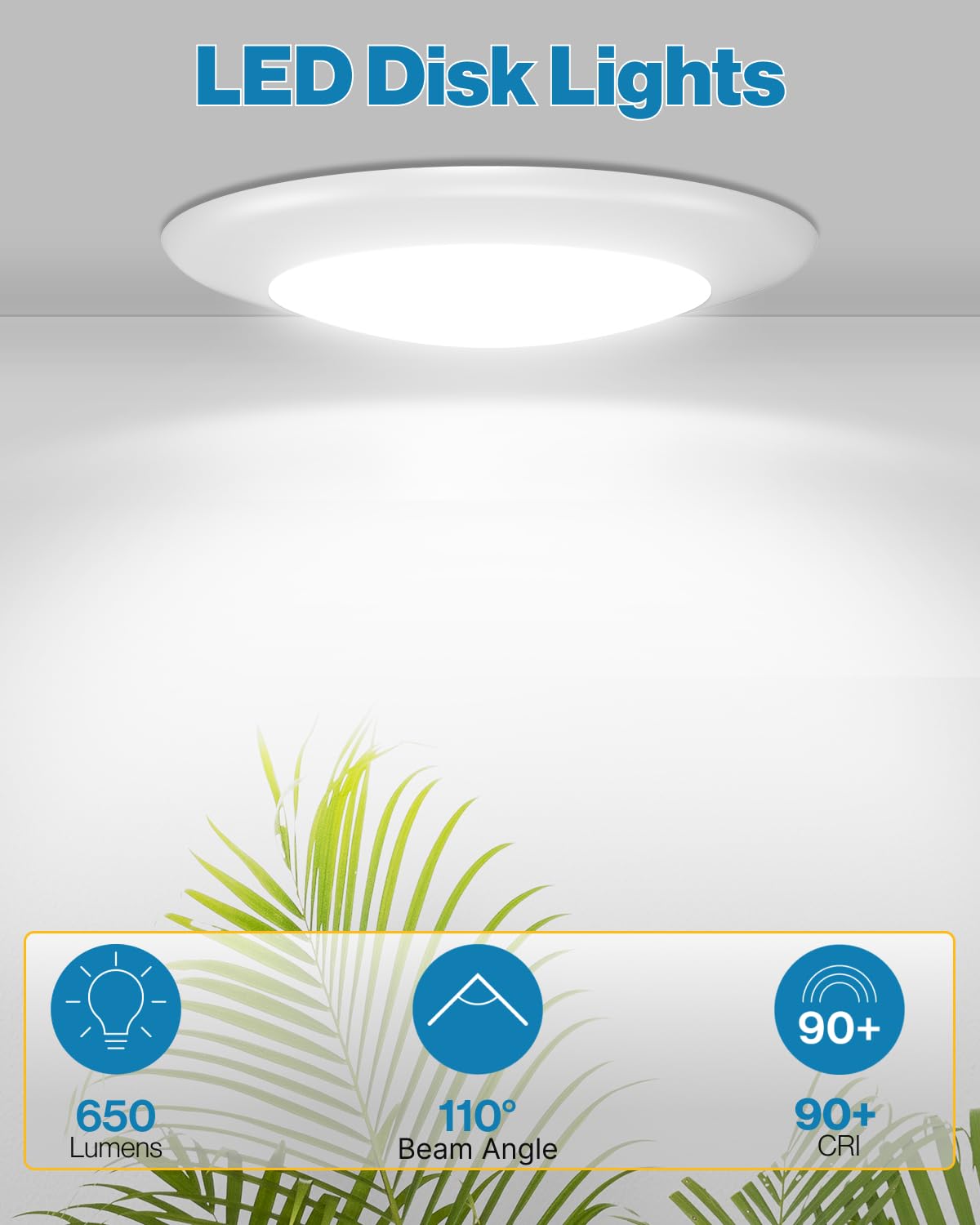 Sunco 6 Pack 4 Inch Led Disk Lights, Flush Mount Disc Recessed Ceiling Can Lighting, 650 Lm, Selectable Cct 2700K/3000K/4000K/50