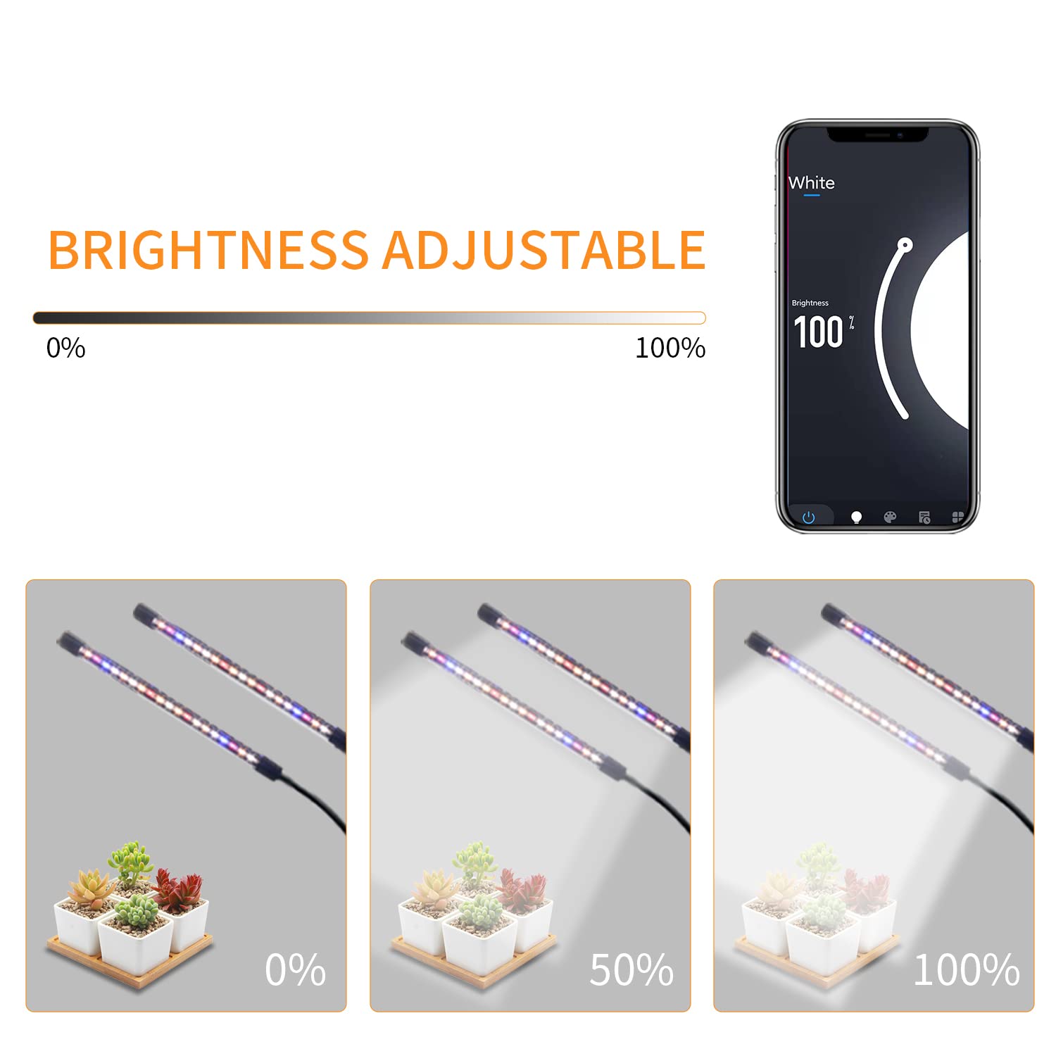 Lurious Led Grow Lights For Indoor Plants Full Spectrum, Smart Wifi Led Grow Light With Timer, Dimmable Clip On Grow Light App/V