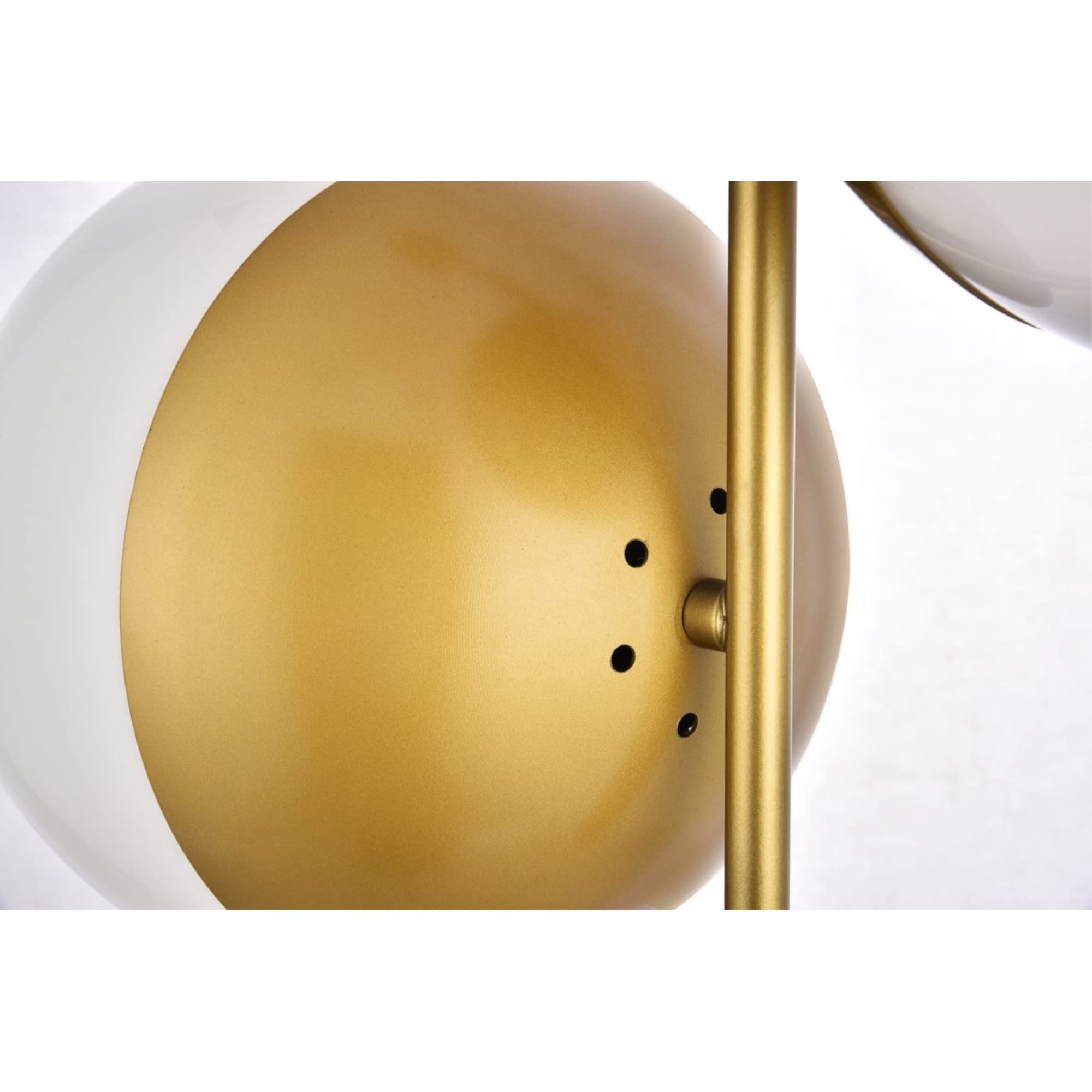 Living District Eclipse 2-Light Metal & Glass Pendant in Brass/Frosted White