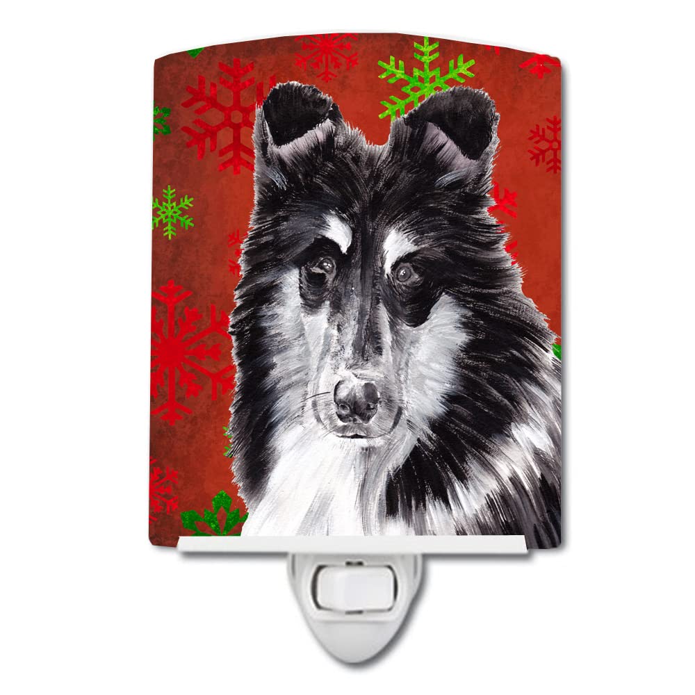 Carolines Treasures Ceramic Night Light, Black and White Collie, 6x4x3in, Model SC9750CNL, Multicolor, UL-Certified