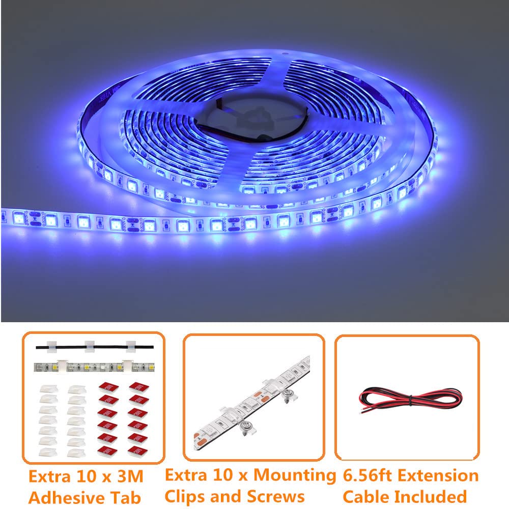 HOKIION LED Boat Strip Lights, 50FT Waterproof Marine Lighting, Blue, Model HK8RGR, Ideal for Pontoon, Kayak, and Night Fishing